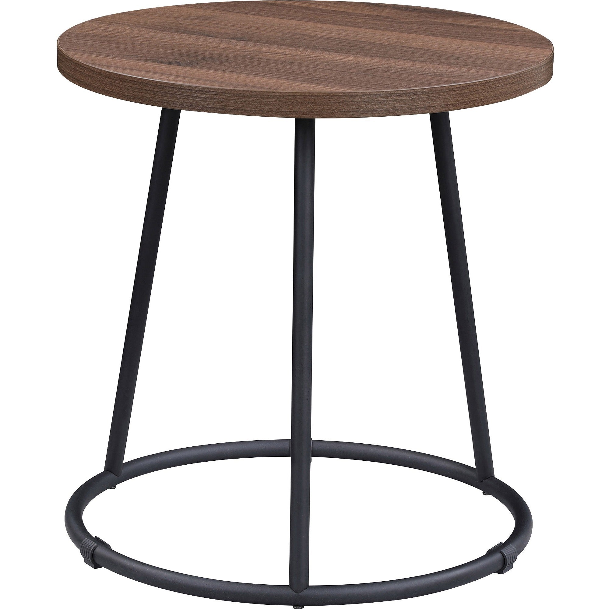 lorell-accession-end-table-for-table-topround-top-powder-coated-four-leg-base-4-legs-200-lb-capacity-x-1-table-top-thickness-x-19-table-top-diameter-1975-height-assembly-required-walnut-1-each_llr16261 - 1