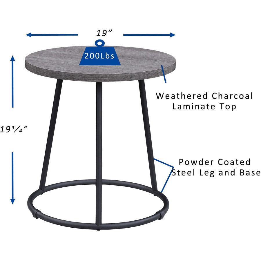 lorell-accession-end-table-for-table-topround-top-powder-coated-four-leg-base-4-legs-200-lb-capacity-x-1-table-top-thickness-x-19-table-top-diameter-1975-height-assembly-required-weathered-charcoal-1-each_llr16262 - 2