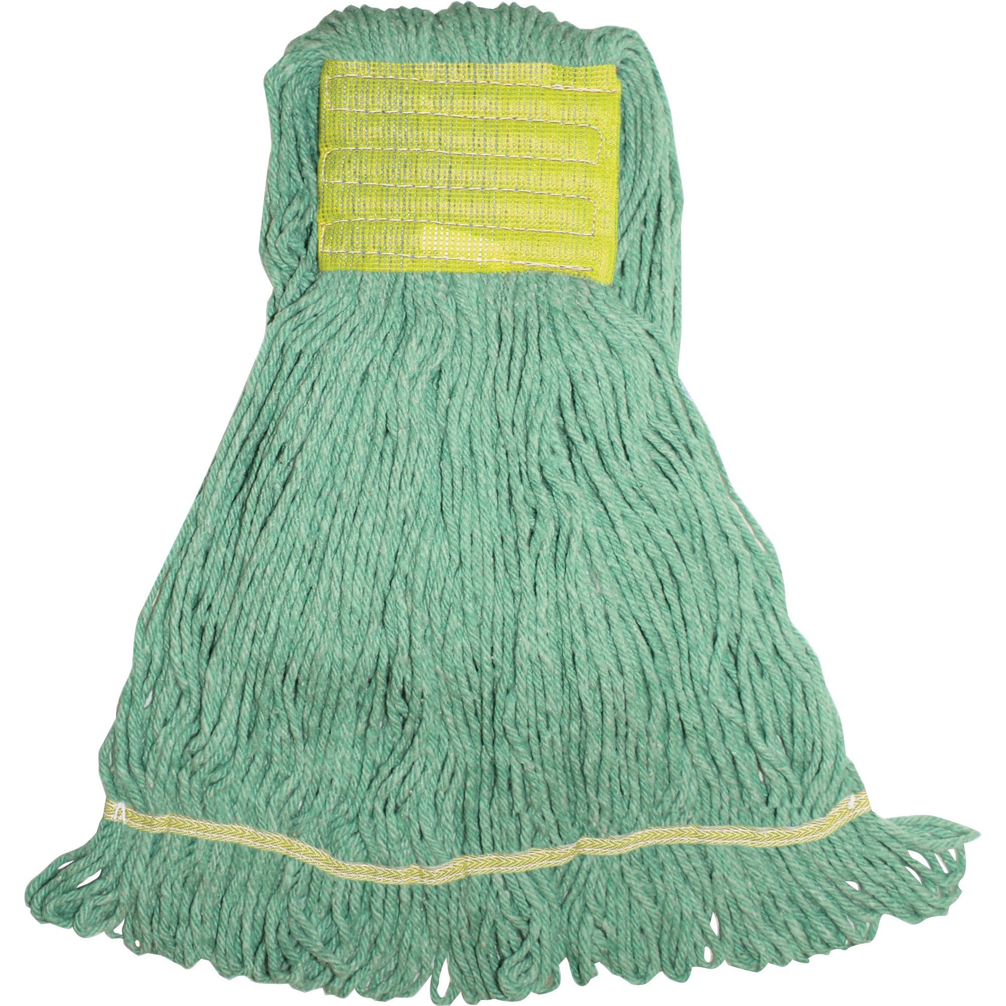 Genuine Joe Wide Band Small Mophead - Small - Rayon, Cotton, Rayon - Green Tint - 1Each