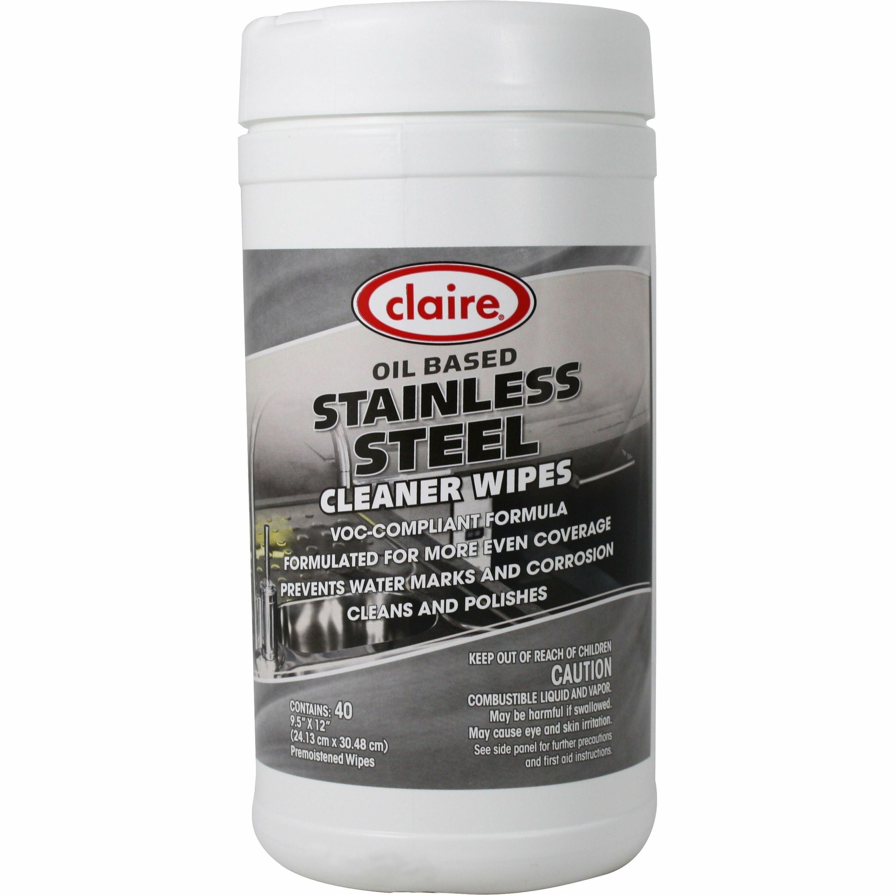 claire-stainless-steel-wipe-ready-to-use-citrus-scent-12-length-x-950-width-40-tub-pre-moistened-purple_cgccl993 - 1