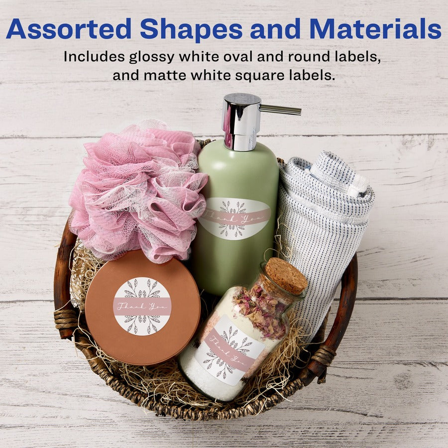 avery-sure-feed-label-variety-pack-permanent-adhesive-assorted-round-oval-square-laser-inkjet-white-paper-14-sheet-48-total-sheets-630-total-labels-5-carton_ave80510 - 2