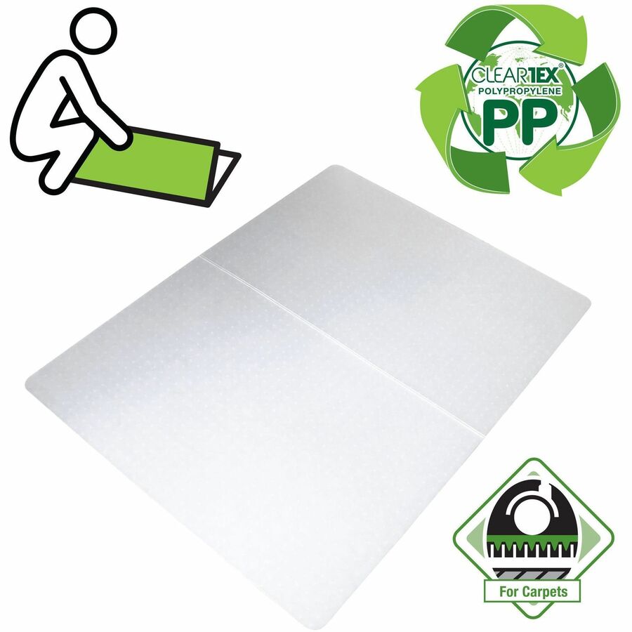 cleartex-polypropylene-rectangular-foldable-chair-mat-for-carpets-45-x-53-translucent-rectangular-polypropylene-chair-mat-for-carpets-53-l-x-45-w-x-01-d_flrncmfllgc0003 - 2
