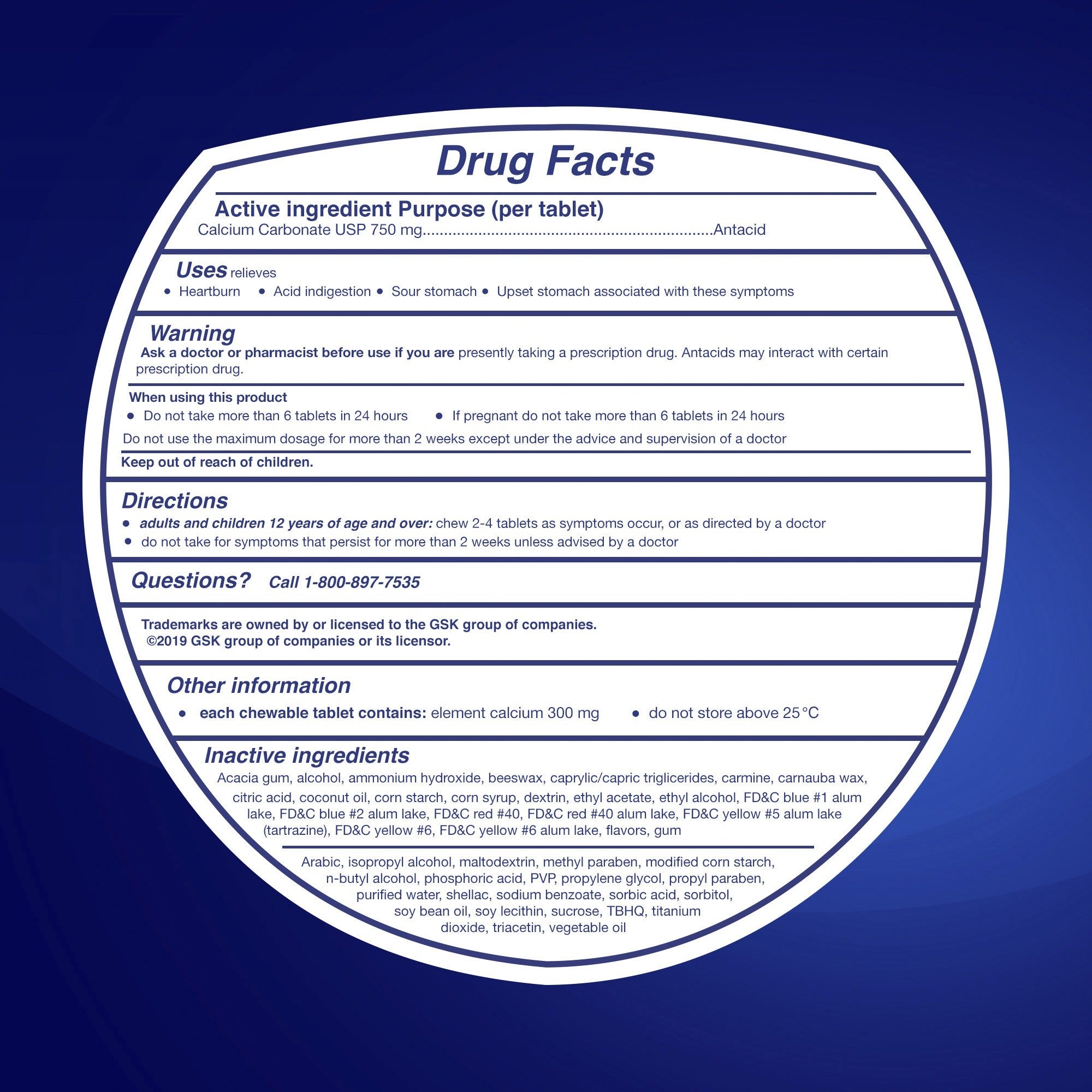 TUMS Chewy Bites Chewable Antacid Tablets - For Acid Indigestion, Heartburn, Sour Stomach, Upset Stomach - Assorted Berries - 1 EachBottle - 2