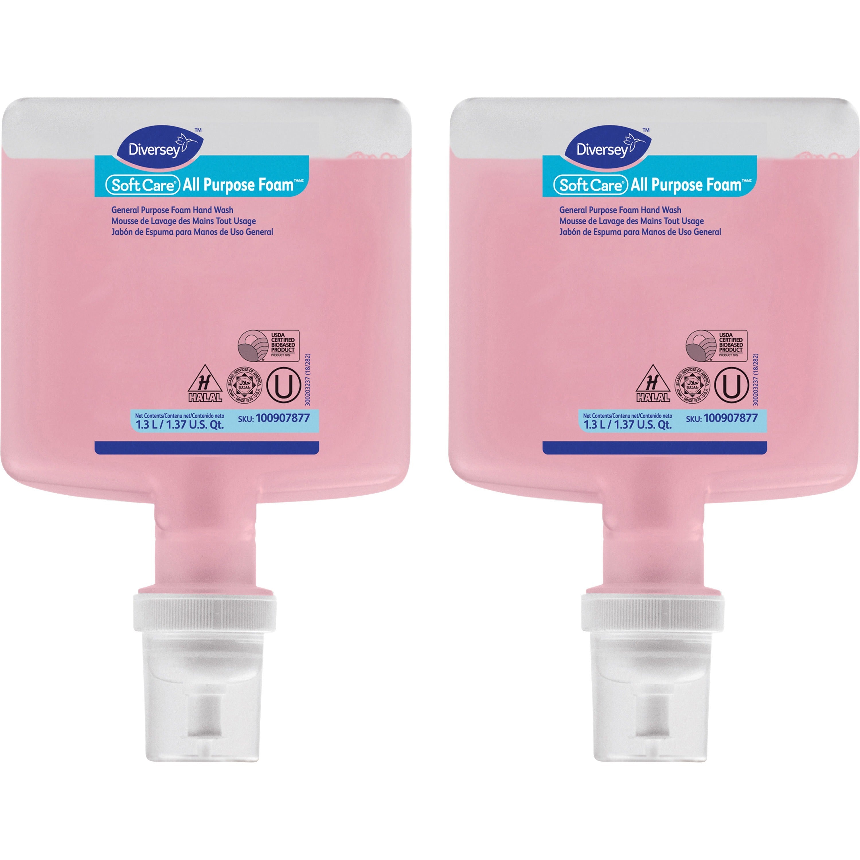 diversey-intellicare-refill-foam-body-wash-lemon-tea-splash-citrus-scentfor-44-fl-oz-1300-ml-kill-germs-dirt-remover-hand-washroom-body-pink-ph-balanced-2-carton_dvo100907877ct - 1