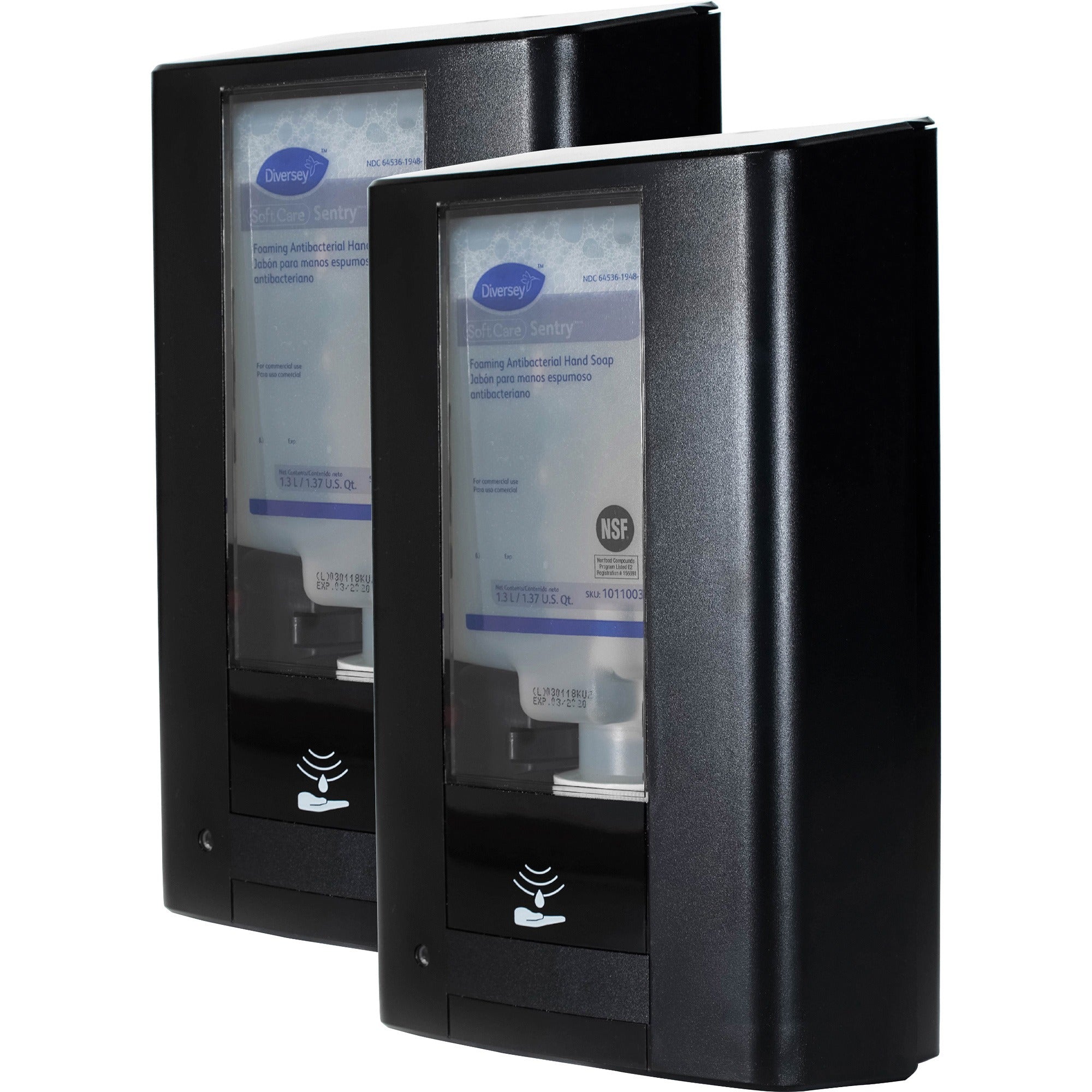 diversey-intellicare-hybrid-dispenser-automatic-manual-137-quart-capacity-durable-lockable-site-window-tamper-resistant-scratch-resistant-uv-resistant-refillable-black-2-carton_dvod6205550ct - 1