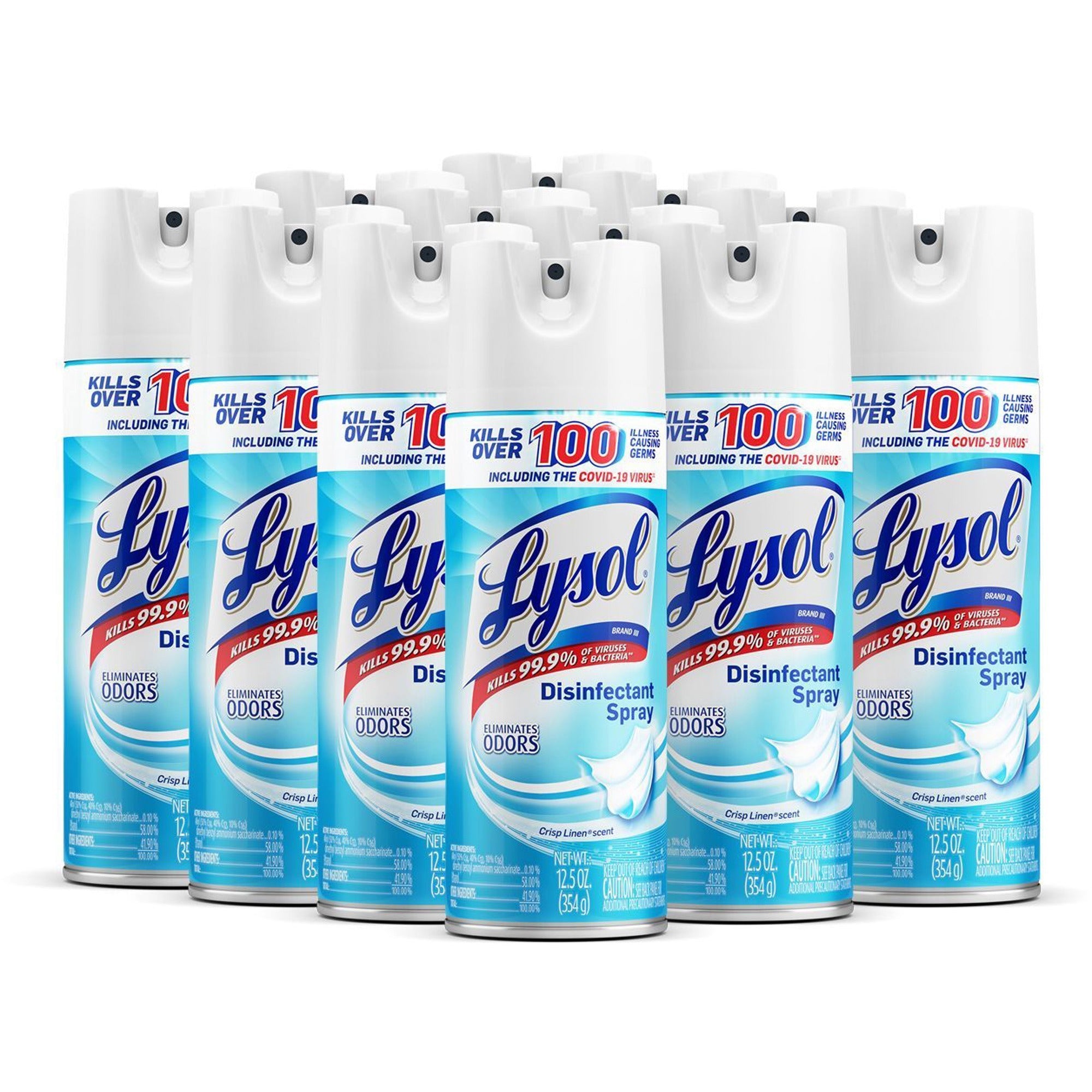lysol-crisp-linen-disinfectant-spray-1250-oz-078-lb-crisp-linen-scent-12-carton-clear_rac74186ct - 1
