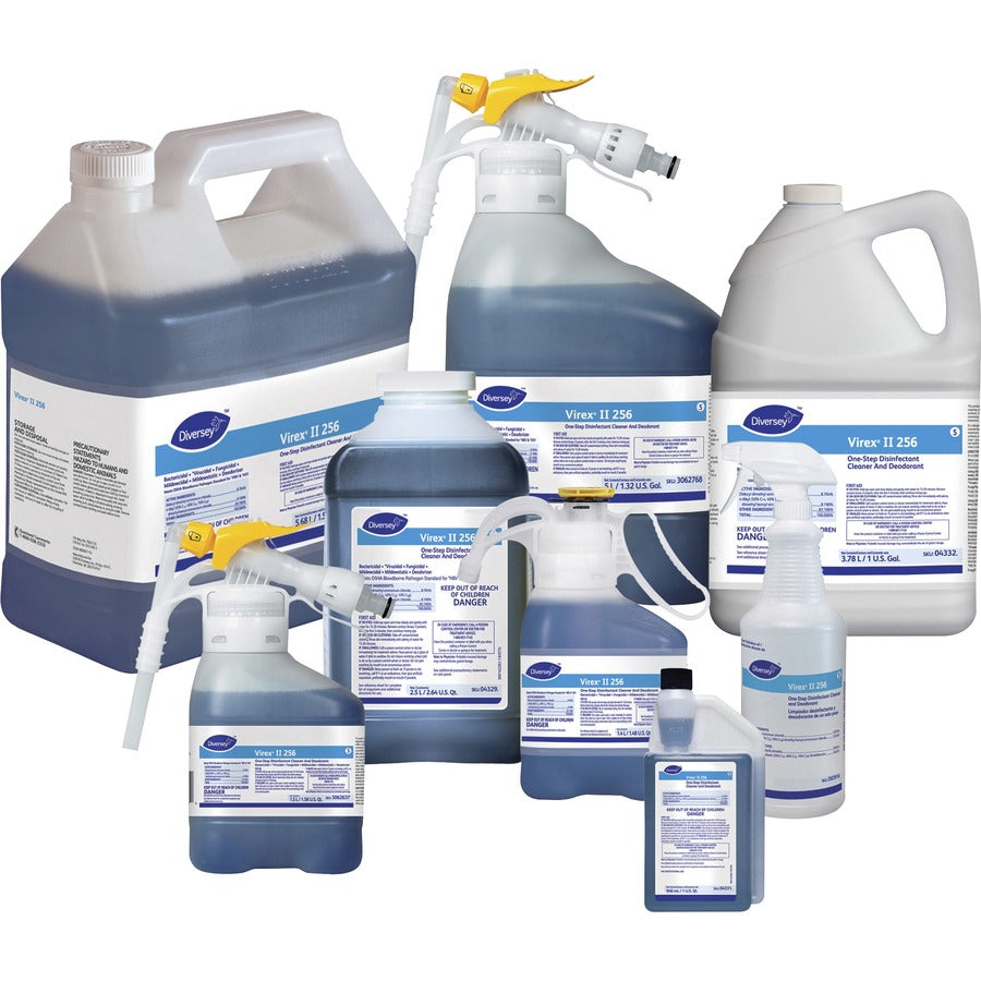 diversey-virex-ii-1-step-disinfectant-cleaner-ready-to-use-concentrate-169-fl-oz-05-quart-minty-scent-1-pack-deodorant-soft-bactericide-fungicide-virucidal-blue_dvo3062768 - 2