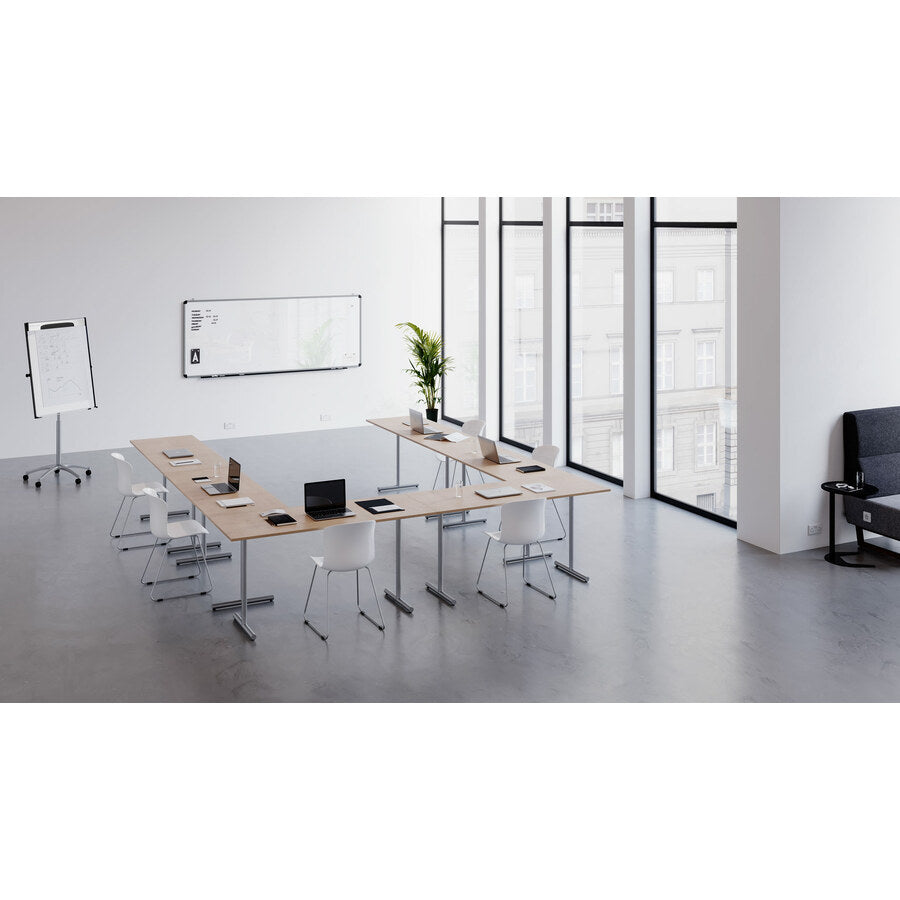 special-t-kingston-training-table-component-for-table-topmahogany-rectangle-top-metallic-sand-t-shaped-base-72-table-top-length-x-30-table-top-width-29-height-assembly-required-thermofused-laminate-tfl-top-material-1-each_sctking3072smg - 2