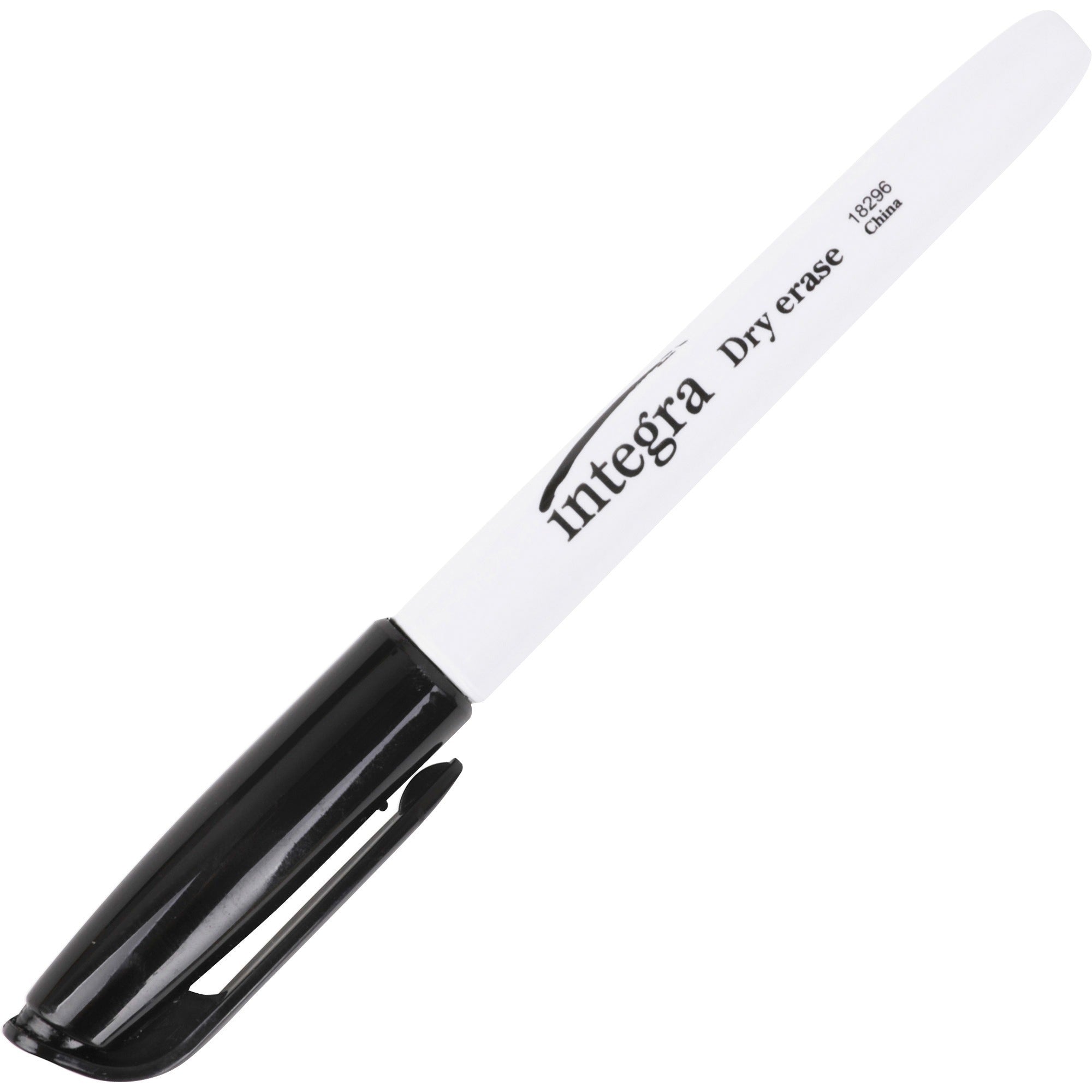 integra-dry-erase-markers-fine-marker-point-bullet-marker-point-style-black-alcohol-based-ink-fiber-tip-12-dozen_ita18296 - 1