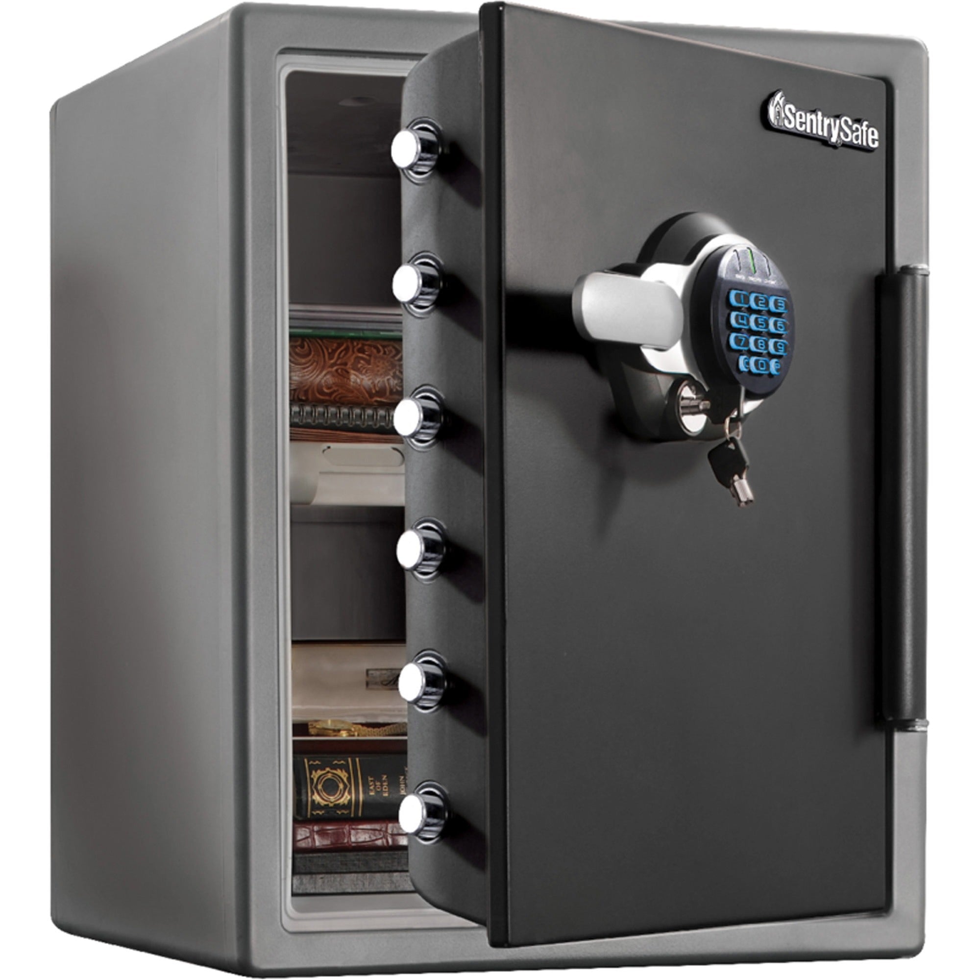 sentry-safe-digital-fire-water-safe-2-ft-digital-programmable-dual-key-lock-4-live-locking-bolts-fire-proof-water-resistant-pry-resistant-for-tablet-cell-phone-external-hard-drive-memory-card-usb-drive-cd-dvd-home-office-in_sensfw205gqc - 1