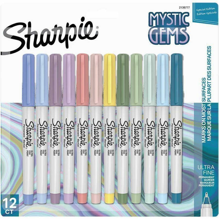 sharpie-mystic-gems-permanent-markers-ultra-fine-marker-point-multi-12-pack_san2136777 - 1