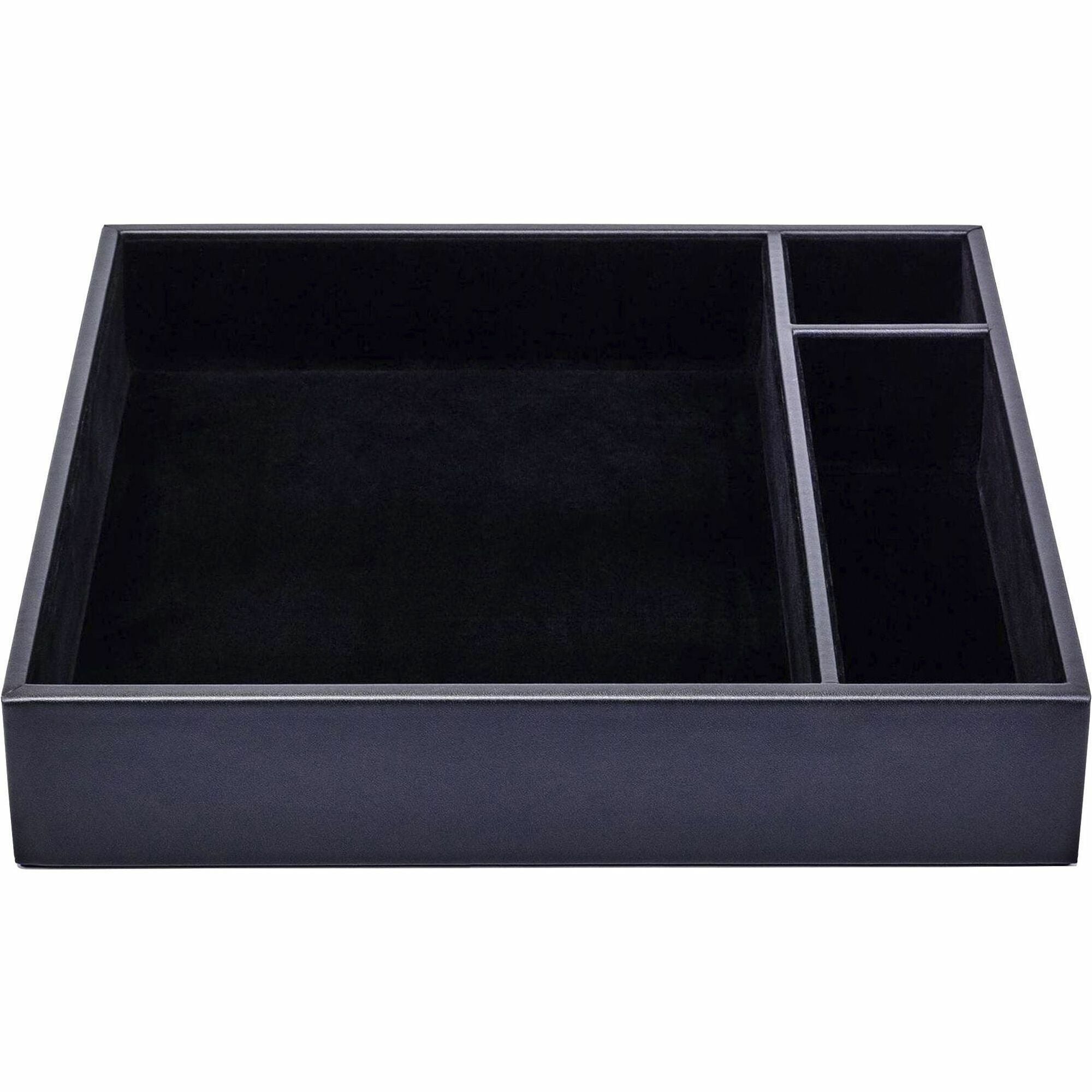 dacasso-leatherette-conference-room-organizer-8-x-writing-pad-3-compartmentsdesktop-black-leatherette-velveteen-1-each_daca1340 - 1