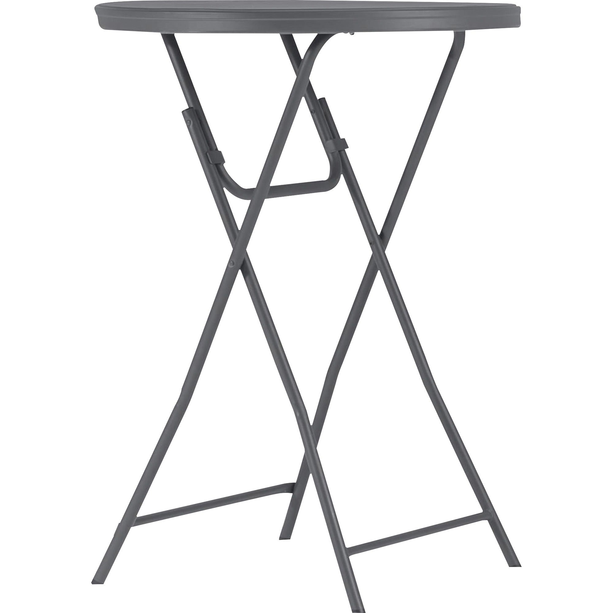 Dorel Zown Commercial Cocktail Folding Table - For - Table TopRound Top - Four Leg Base - 4 Legs - 350 lb Capacity x 32" Table Top Diameter - 43.62" Height - Gray - High-density Polyethylene (HDPE), Resin - 1 Each - 1