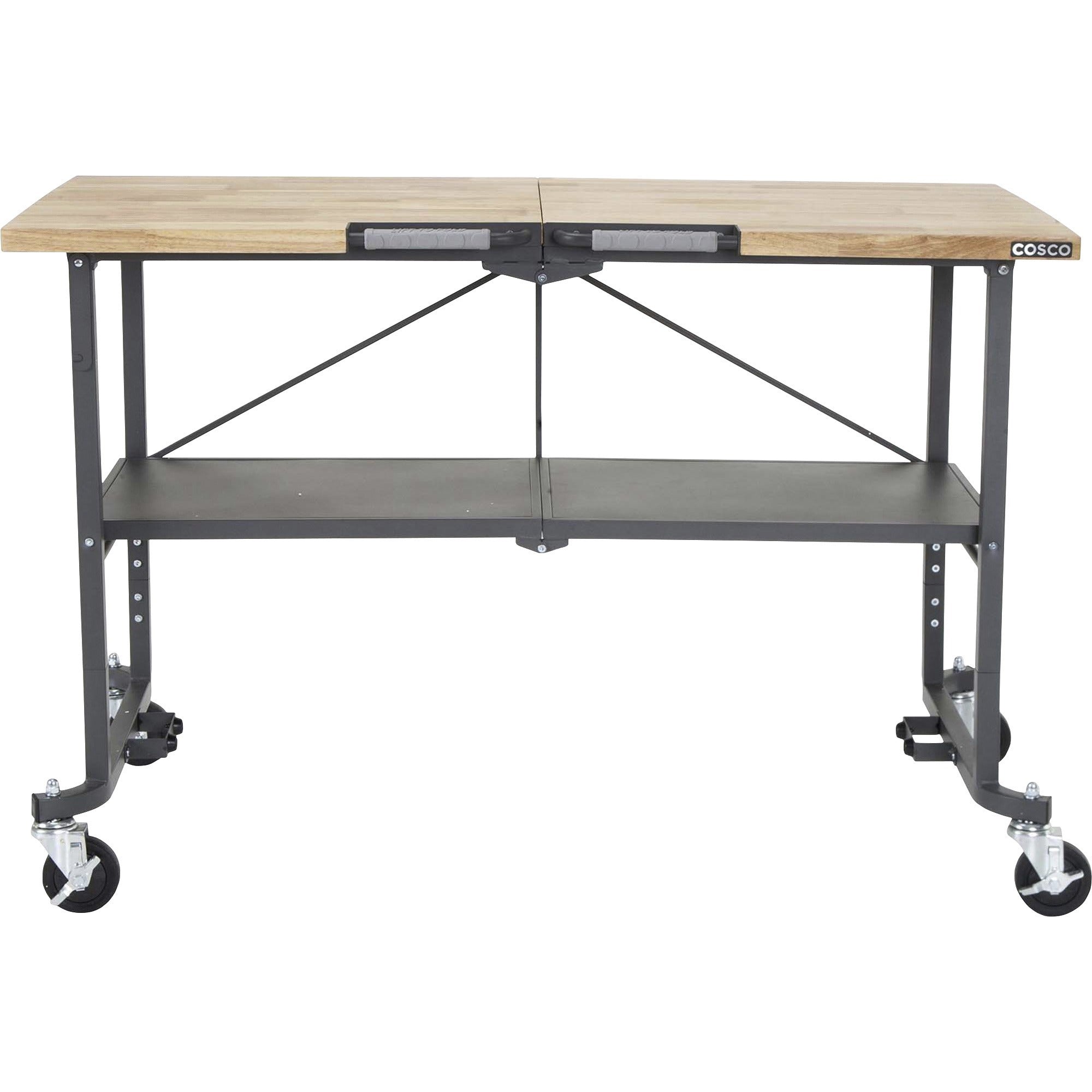 cosco-smartfold-butcher-block-portable-workbench-400-lb-capacity-x-52-table-top-width-x-3480-table-top-depth-2550-height-assembly-required-gray-1-each_csc66765dkg1e - 2