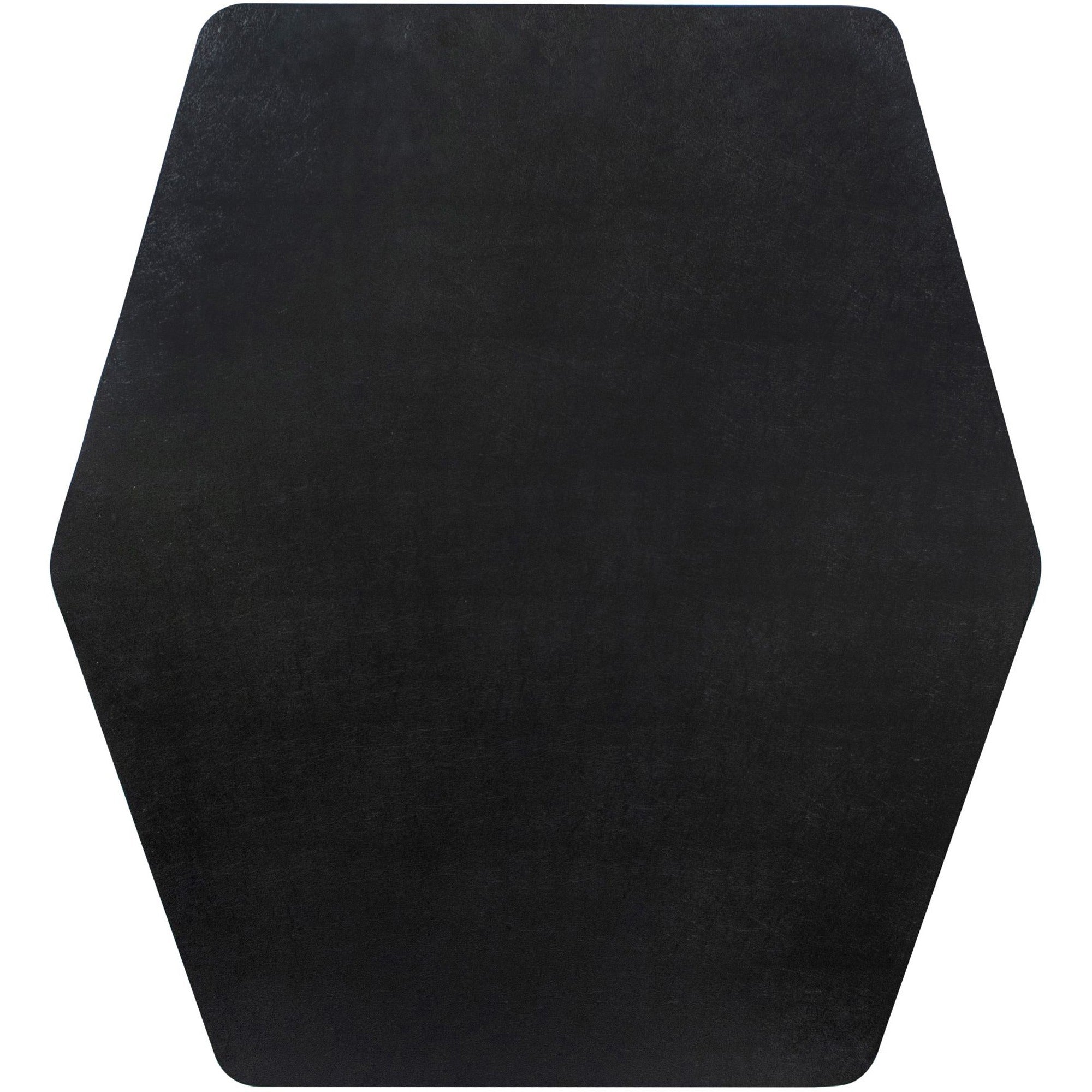 es-robbins-game-zone-chair-mat-medium-pile-carpet-hard-floor-46-length-x-42-width-hexagon-vinyl-black-1each_esr121562 - 1