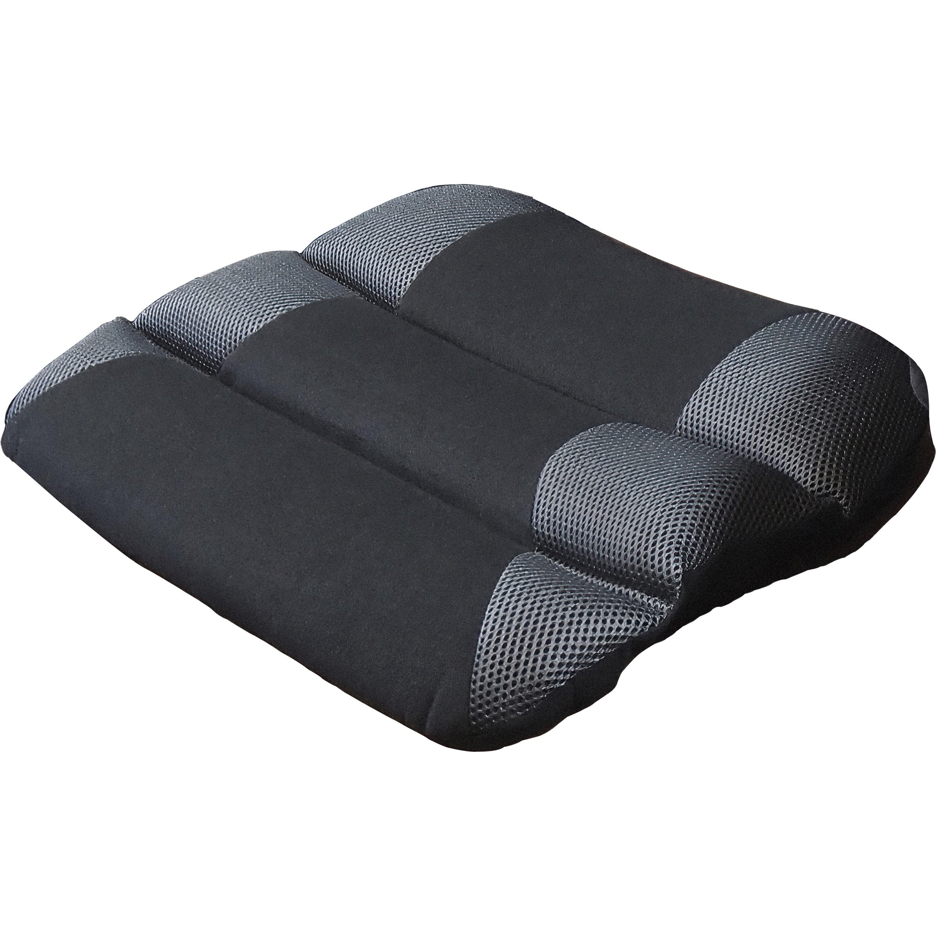 kantek-memory-foam-seat-cushion-memory-foam-fabric-rubber-ergonomic-design-comfortable-washable-easy-to-clean-black-gray-1each_ktkls365 - 1