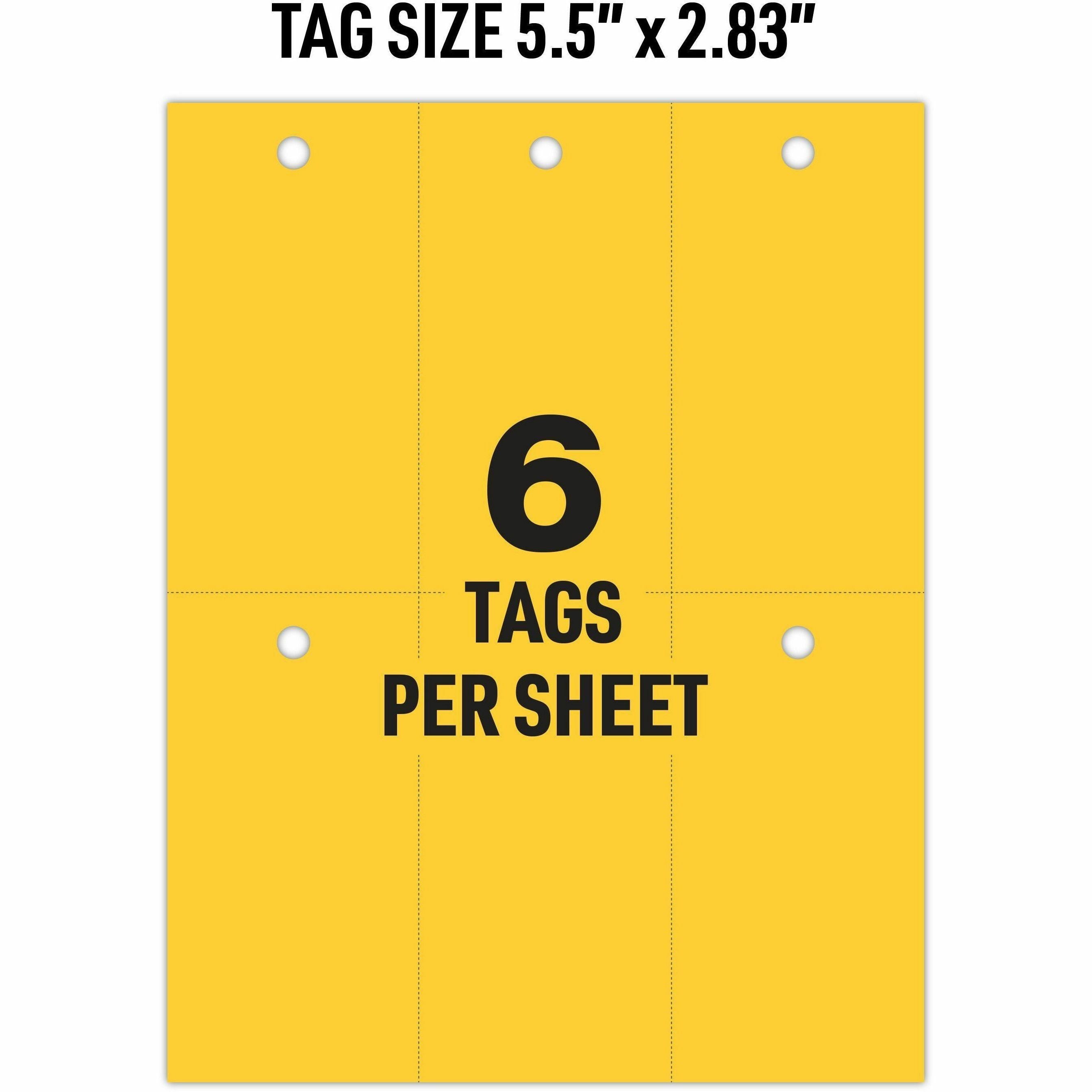 Avery UltraDuty Lock Out Tag Out Hang Tags - 2.92" Length x 5.50" Width - 60 / Pack - Plastic - Yellow - 2