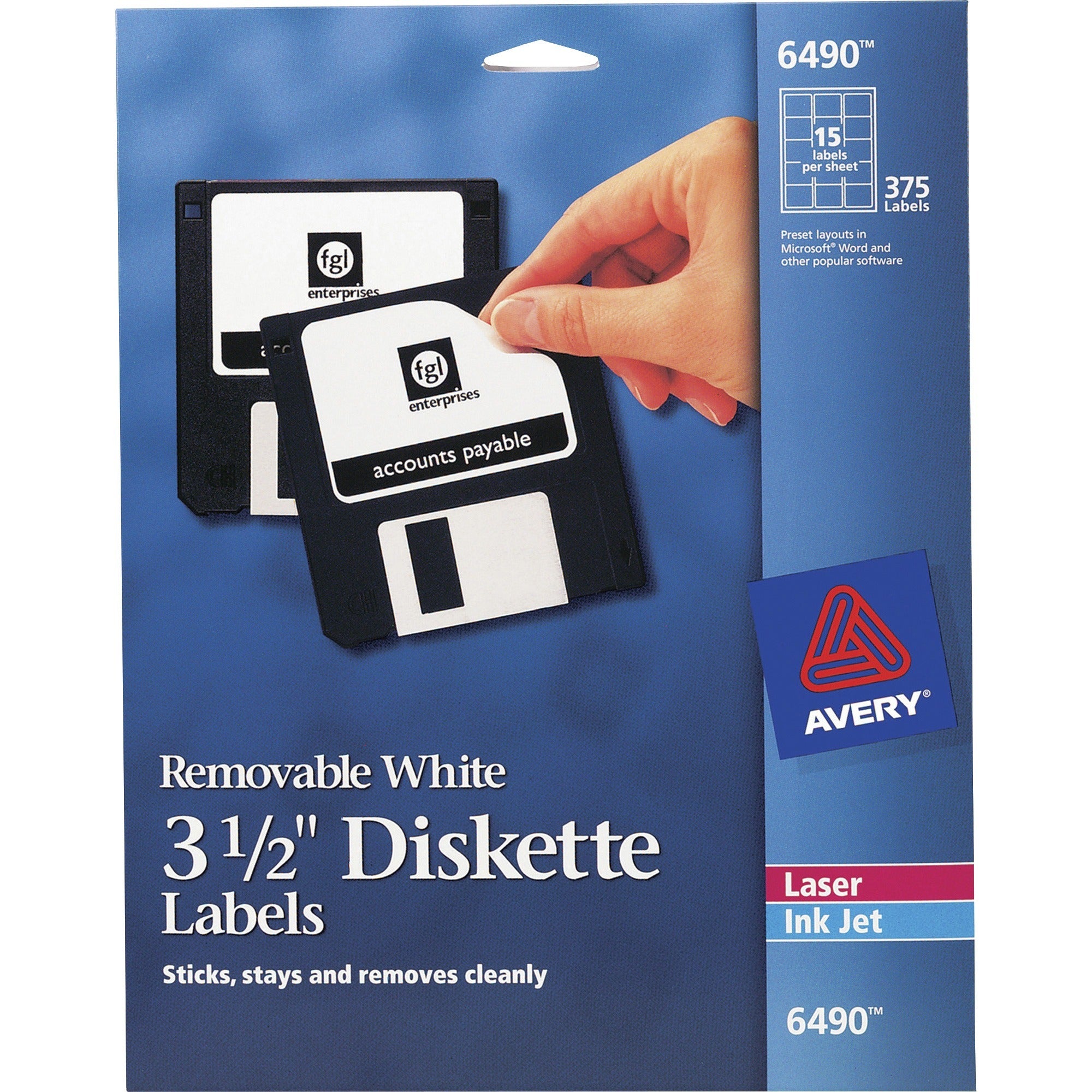 avery-floppy-disk-label-removable-adhesive-square-laser-inkjet-matte-white-paper-1875-total-labels-5-carton_ave06490 - 1