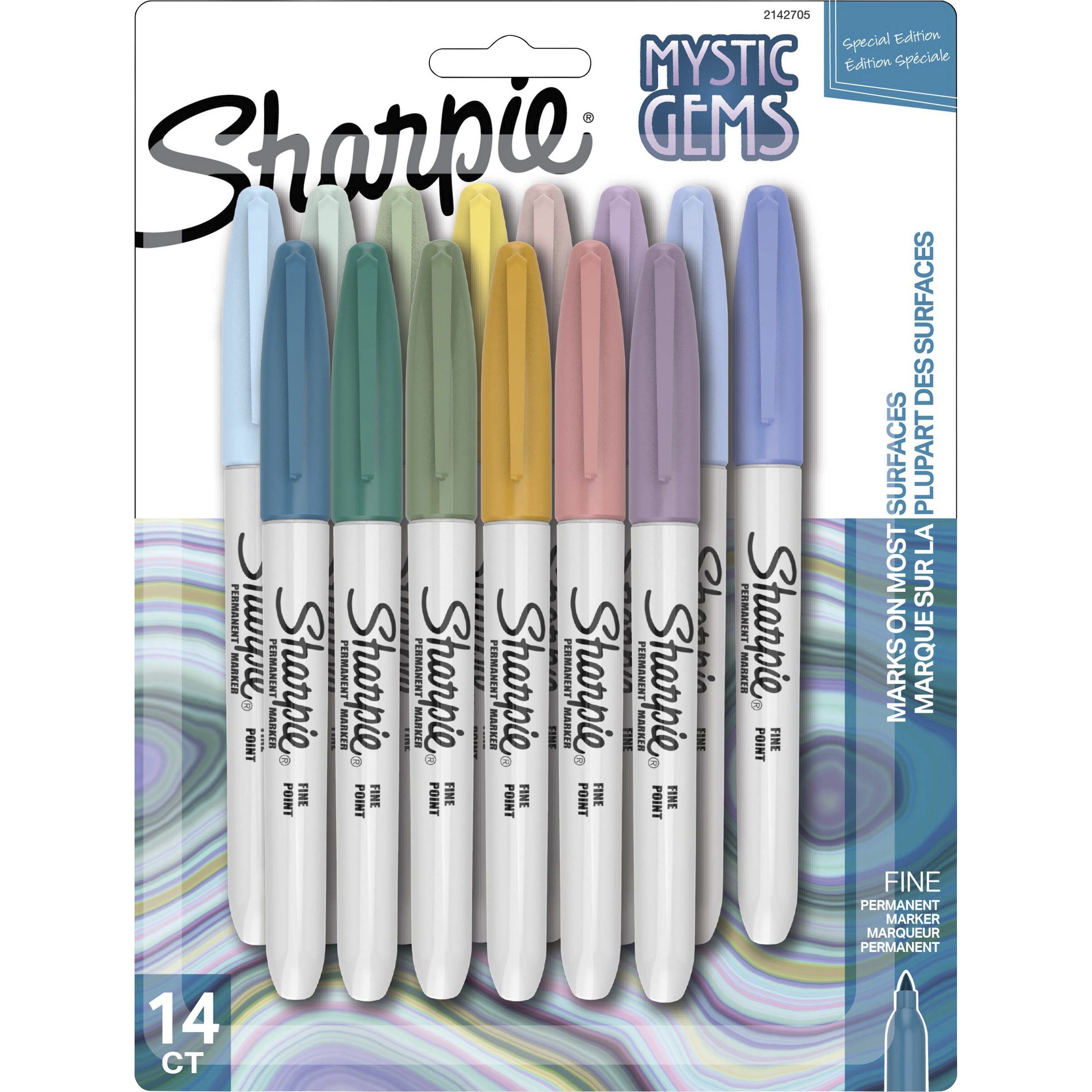 sharpie-mystic-gems-permanent-markers-fine-marker-point-multi-14-pack_san2142705 - 1