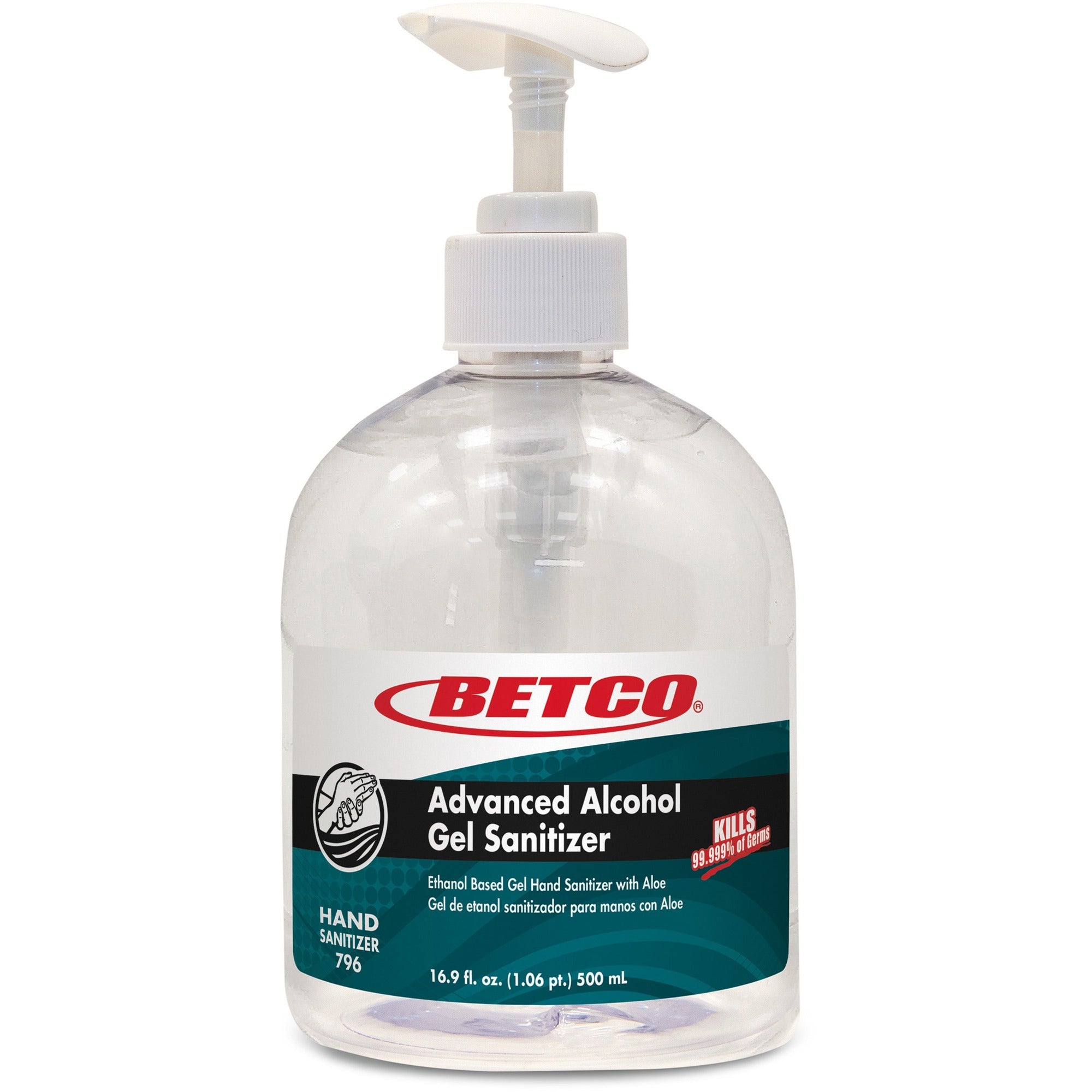 betco-advanced-hand-sanitizer-gel-fresh-&-light-scent-169-fl-oz-500-ml-pump-bottle-dispenser-kill-germs-skin-hand-moisturizing-clear-non-sticky-residue-free-quick-drying-ph-neutral-1-each_bet796e900 - 1