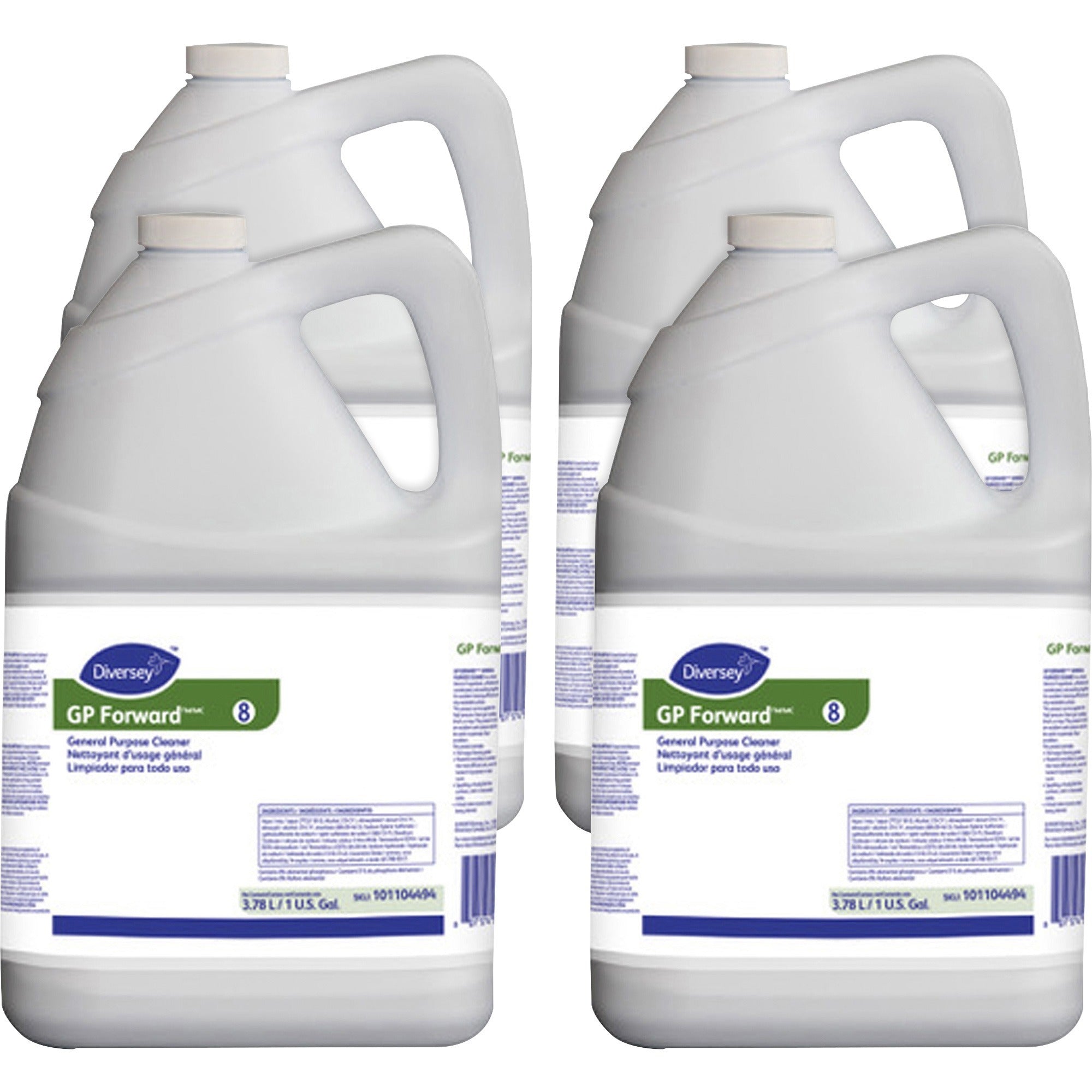 diversey-gp-forward-general-purpose-cleaner-concentrate-128-fl-oz-4-quart-citrus-scent-4-carton-versatile-rinse-free-kosher-clear-green_dvo101104494ct - 1