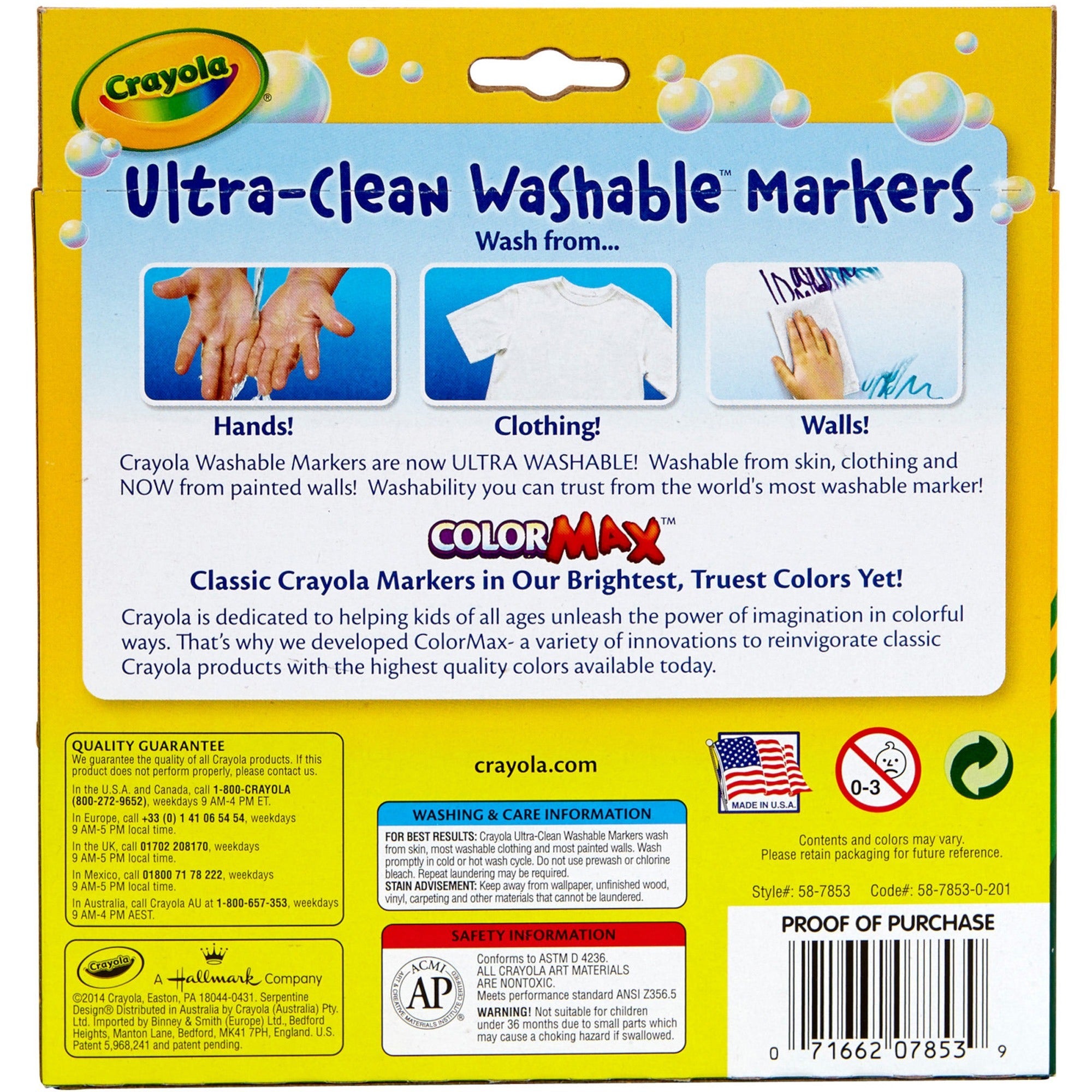 crayola-bold-colors-washable-markers-broad-marker-point-conical-marker-point-style-plum-golden-yellow-primrose-azure-copper-emerald-teal-raspberry-kiwi-pumpkin-10-pack_cyo587853 - 2