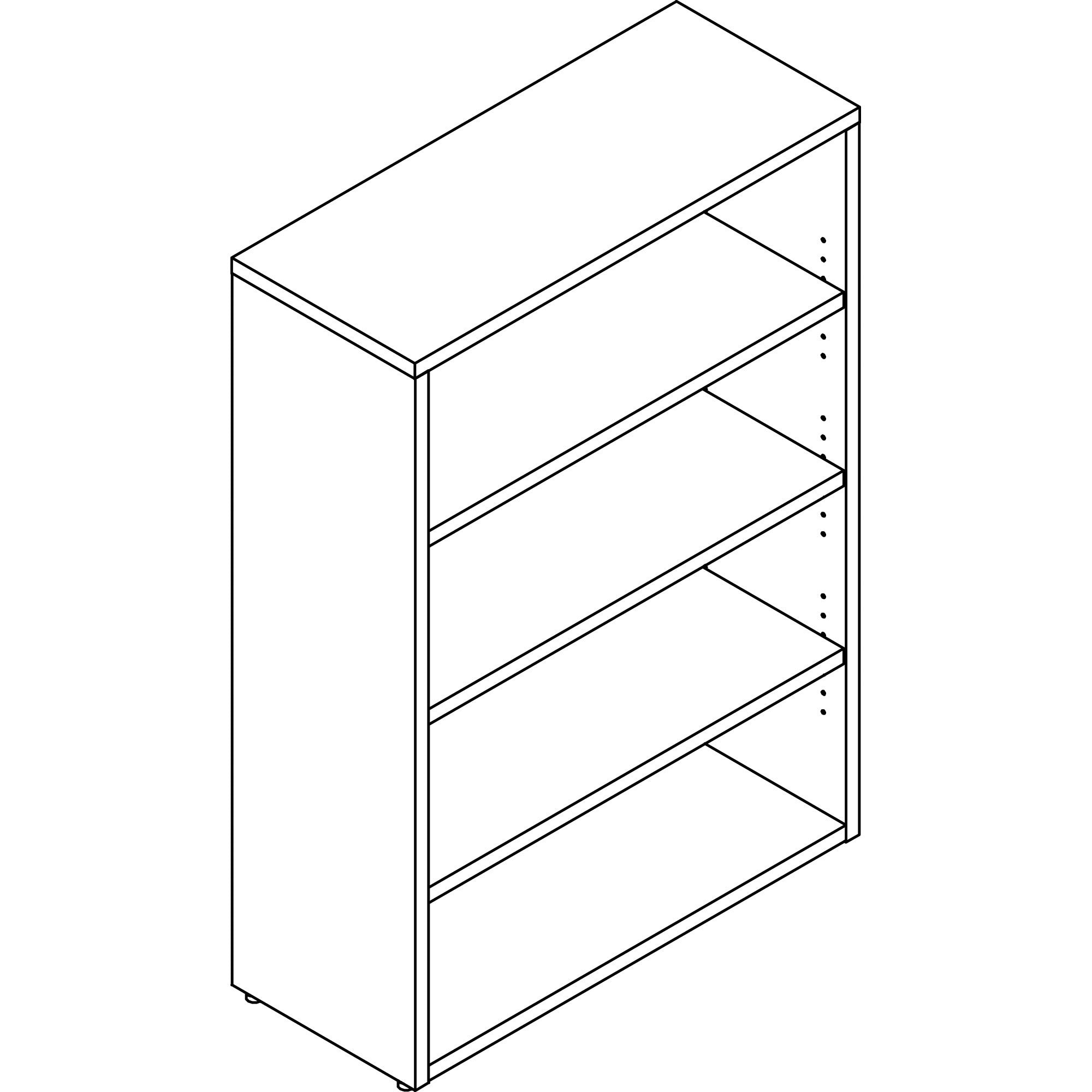 lorell-prominence-20-bookcase-34-x-1248--1-top-01-edge-4-shelves-3-adjustable-shelfves-material-particleboard-thermofused-melamine-tfm-finish-gray-elm_llrpbk3448ge - 1
