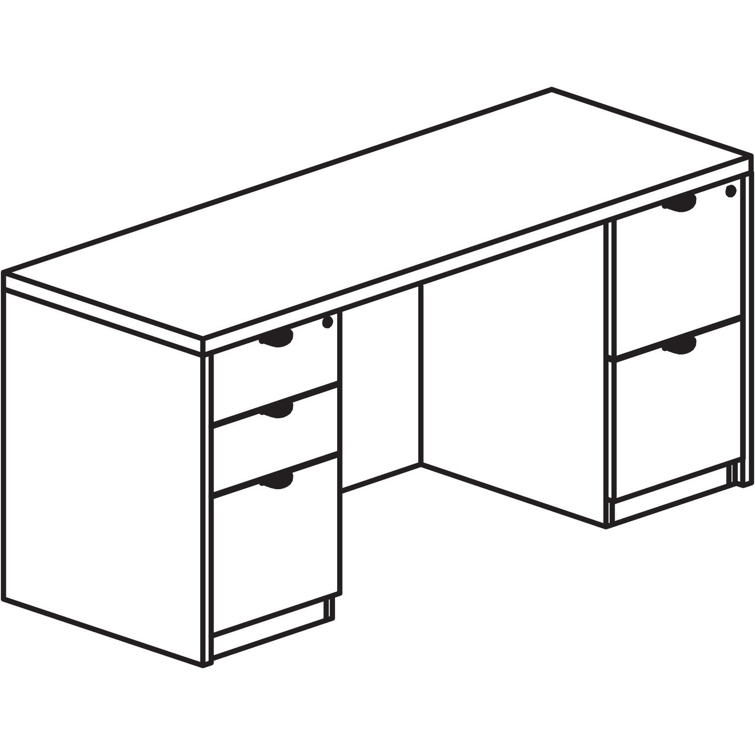 lorell-prominence-20-double-pedestal-credenza-66-x-2429--1-top-01-edge-2-x-file-drawers-double-pedestal-on-left-right-side-band-edge-material-particleboard-finish-thermofused-melamine-tfm_llrpc2466ge - 1
