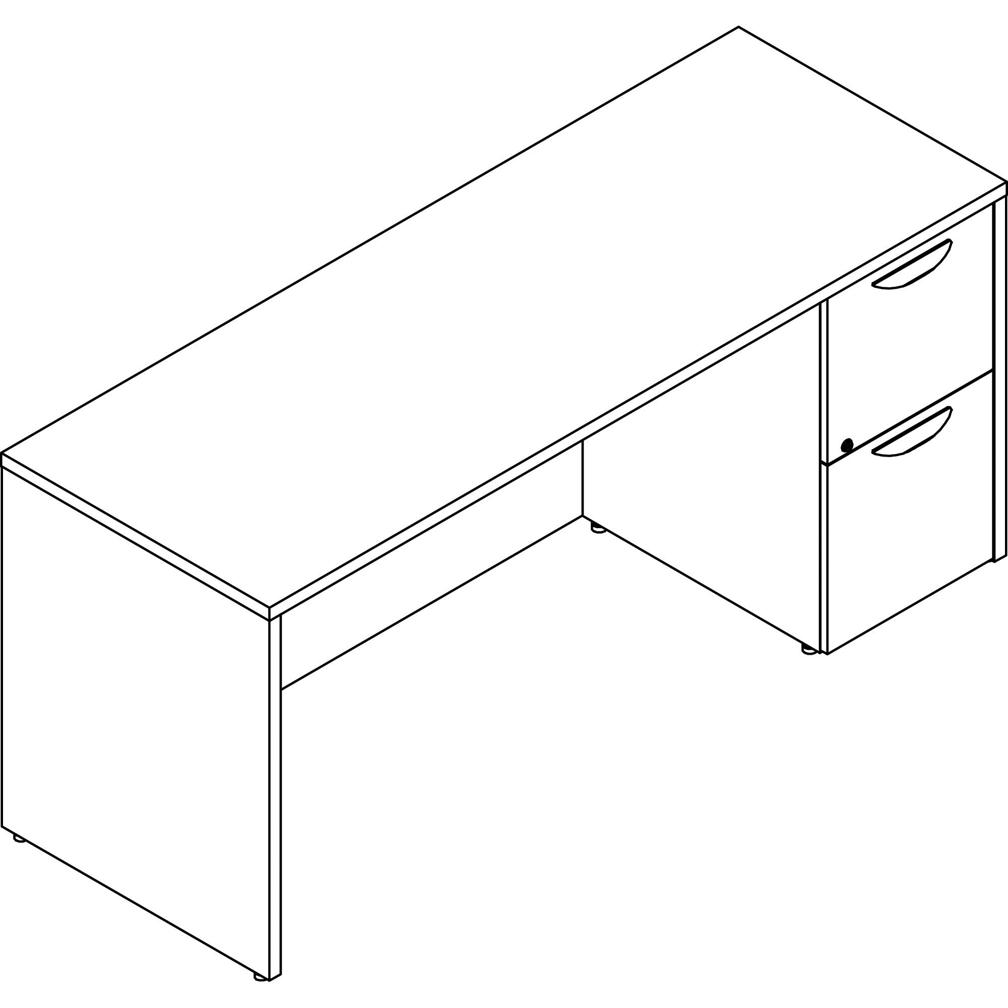 lorell-prominence-20-right-pedestal-credenza-66-x-2429--1-top-01-edge-2-x-file-drawers-single-pedestal-on-right-side-band-edge-material-particleboard-finish-thermofused-melamine-tfm_llrpc2466rge - 1