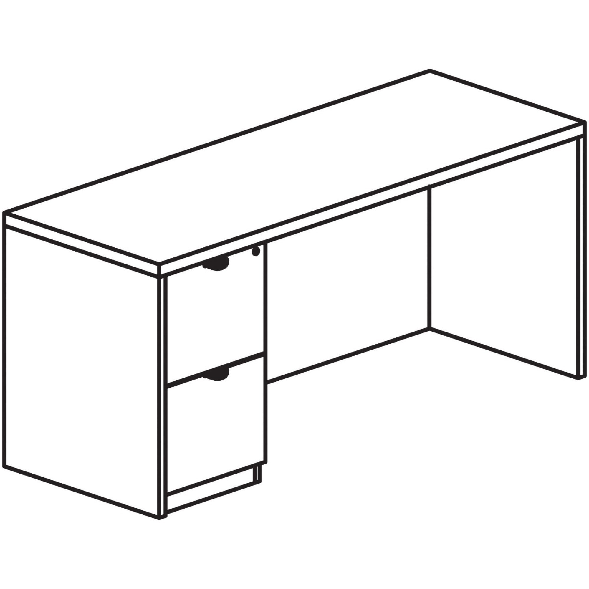 lorell-prominence-20-left-pedestal-credenza-72-x-2429--1-top-01-edge-2-x-file-drawers-single-pedestal-on-left-side-band-edge-material-particleboard-finish-thermofused-melamine-tfm_llrpc2472lge - 1