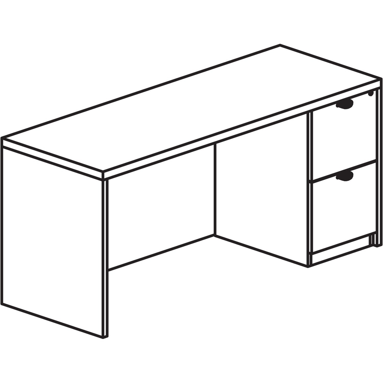 lorell-prominence-20-right-pedestal-credenza-72-x-2429--1-top-01-edge-2-x-file-drawers-single-pedestal-on-right-side-band-edge-material-particleboard-finish-thermofused-melamine-tfm_llrpc2472rge - 1