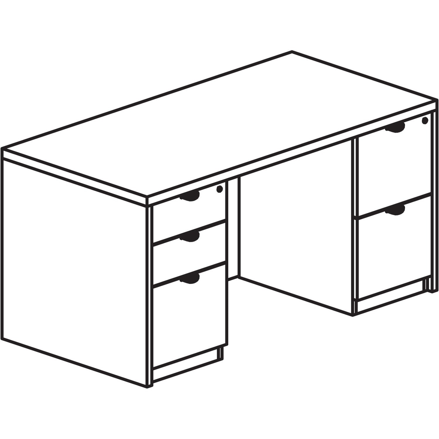 lorell-prominence-20-double-pedestal-desk-60-x-3029--1-top-01-edge-5-x-file-box-drawers-double-pedestal-on-left-right-side-band-edge-material-particleboard-finish-thermofused-melamine-tfm_llrpd3060dpge - 1