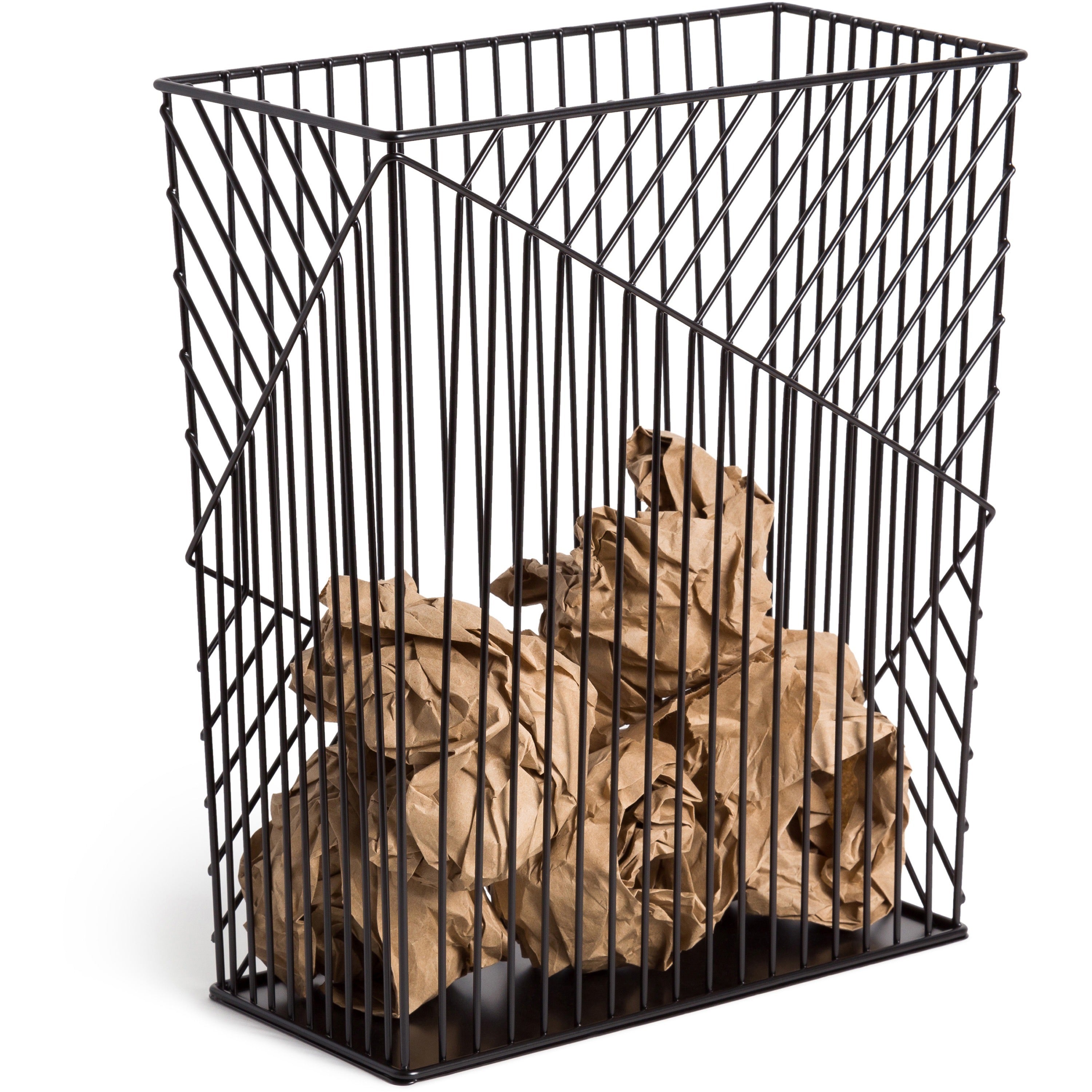 u-brands-vena-desk-organization-collection-waste-basket-6-gal-capacity-14-height-x-12-width-x-6-depth-metal-black-1-each_ubr3837u0206 - 1