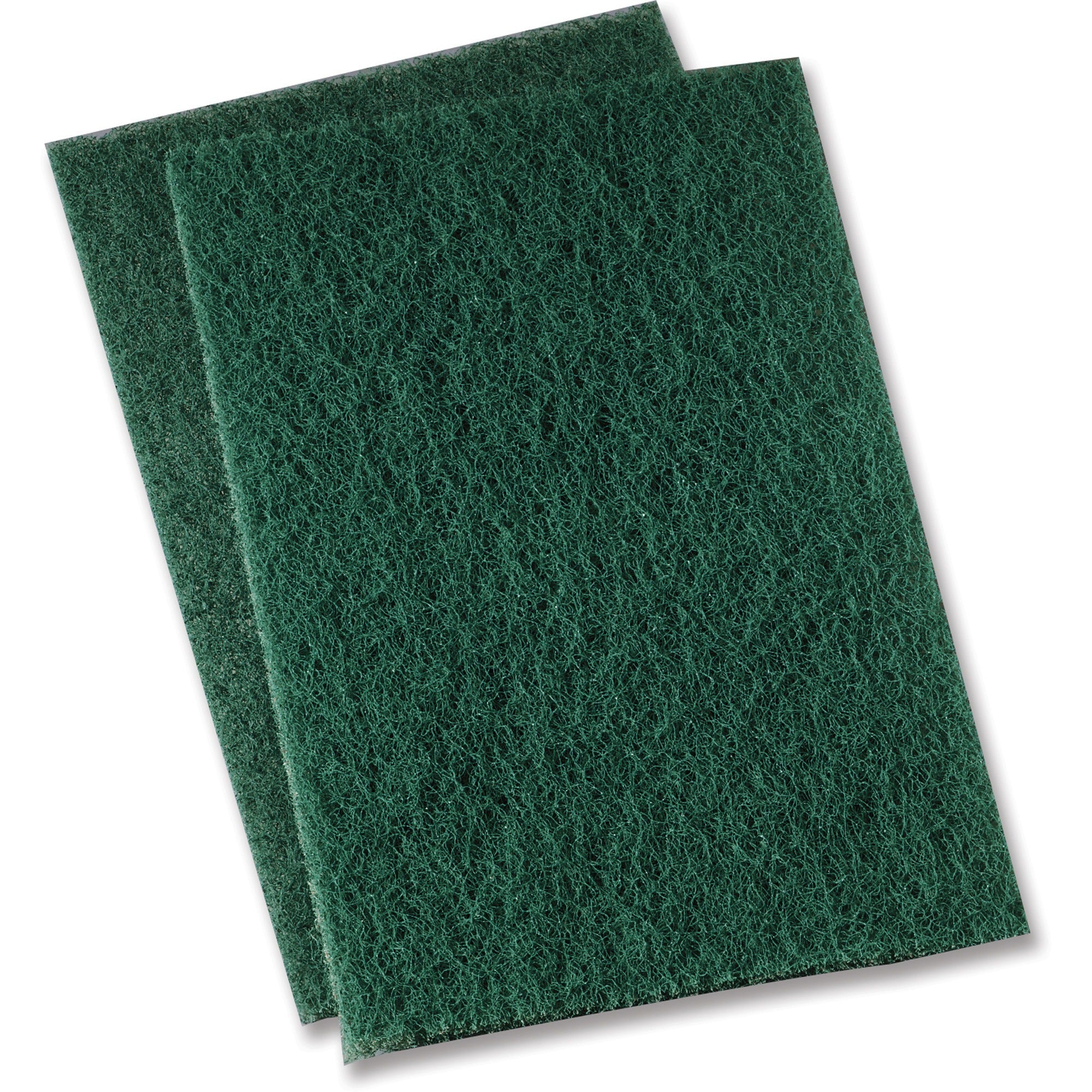genuine-joe-heavy-duty-scouring-pad-35-width-x-35-depth-15-carton-polyester-blend-green_gjo18421 - 1