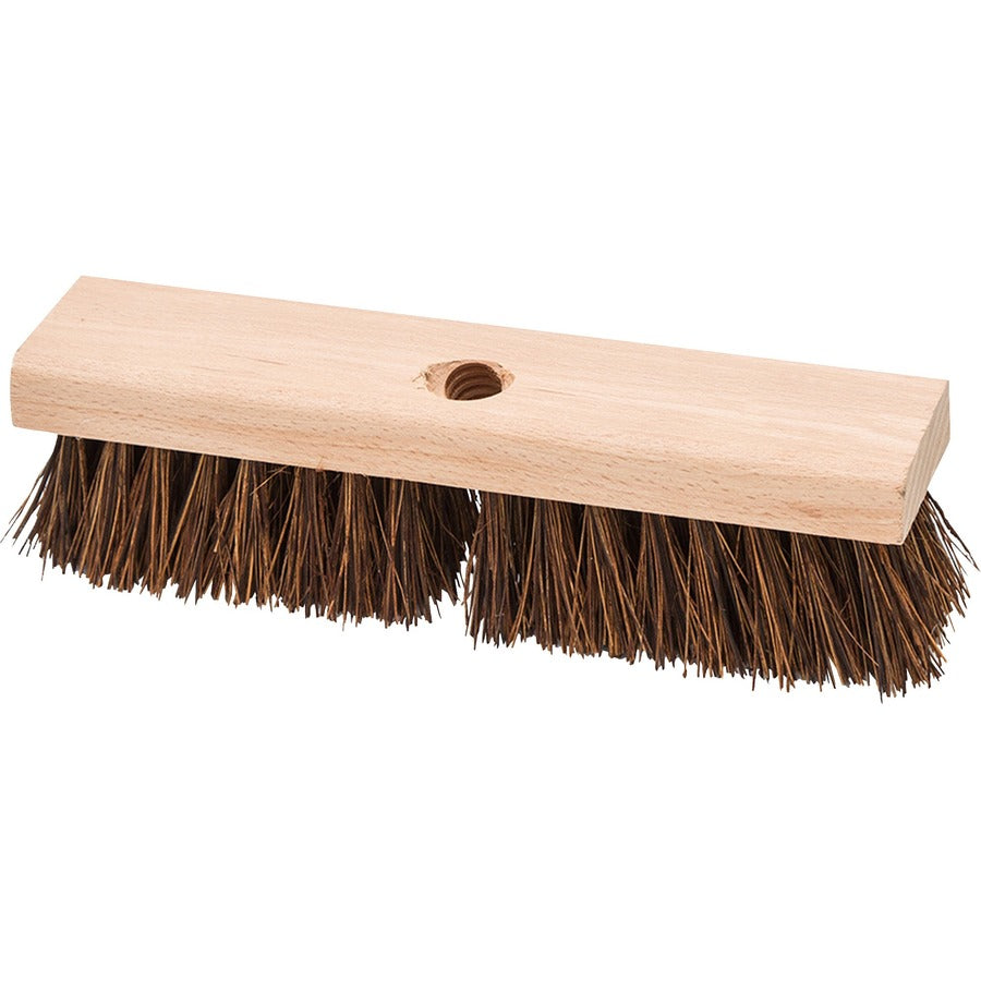 genuine-joe-deck-floor-brush-2-palmyra-bristle-10-handle-width-hardwood-handle-12-carton-brown_gjo18416ct - 2