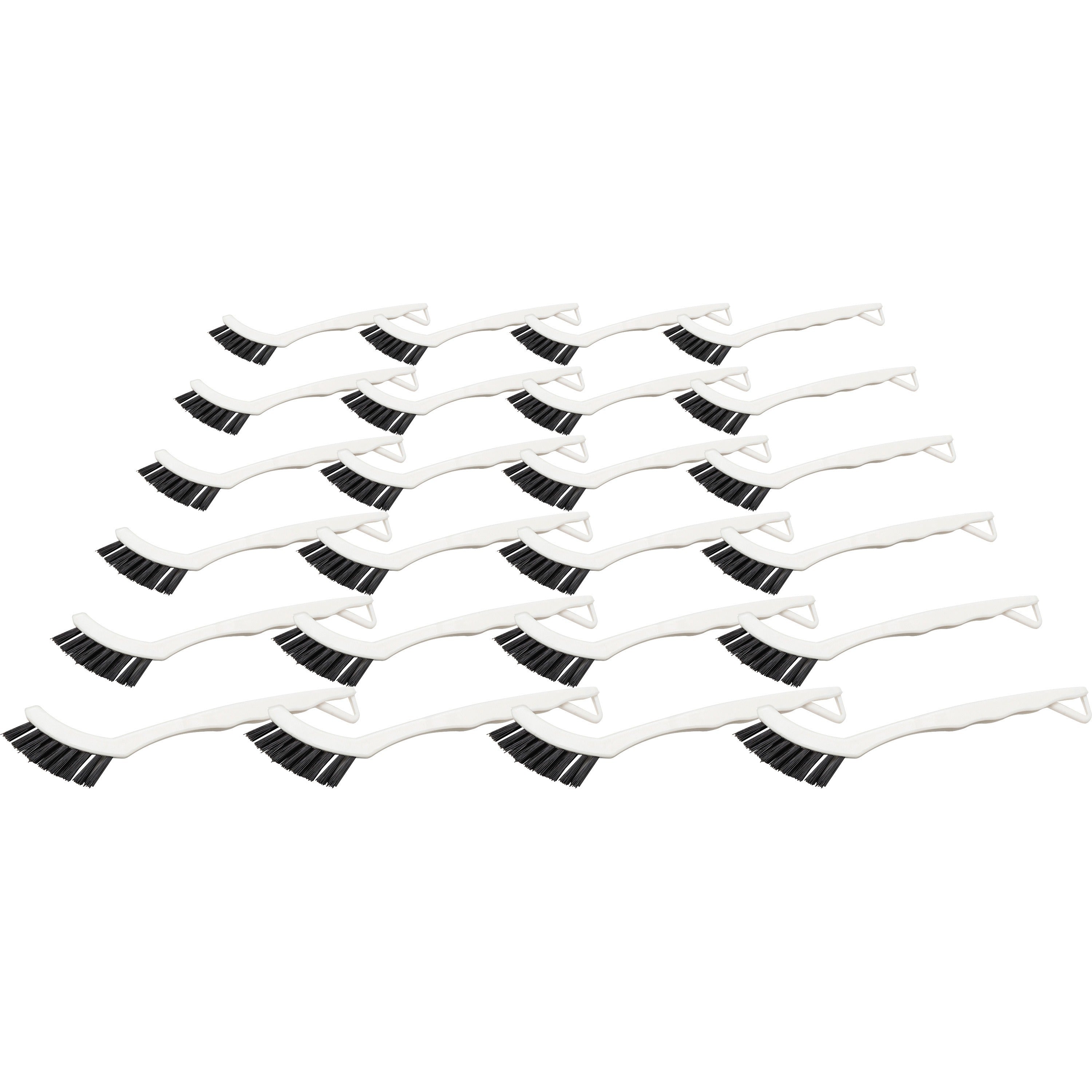 genuine-joe-hand-held-grout-brush-nylon-bristle-8-handle-length-plastic-handle-24-carton-black-white_gjo18414ct - 1