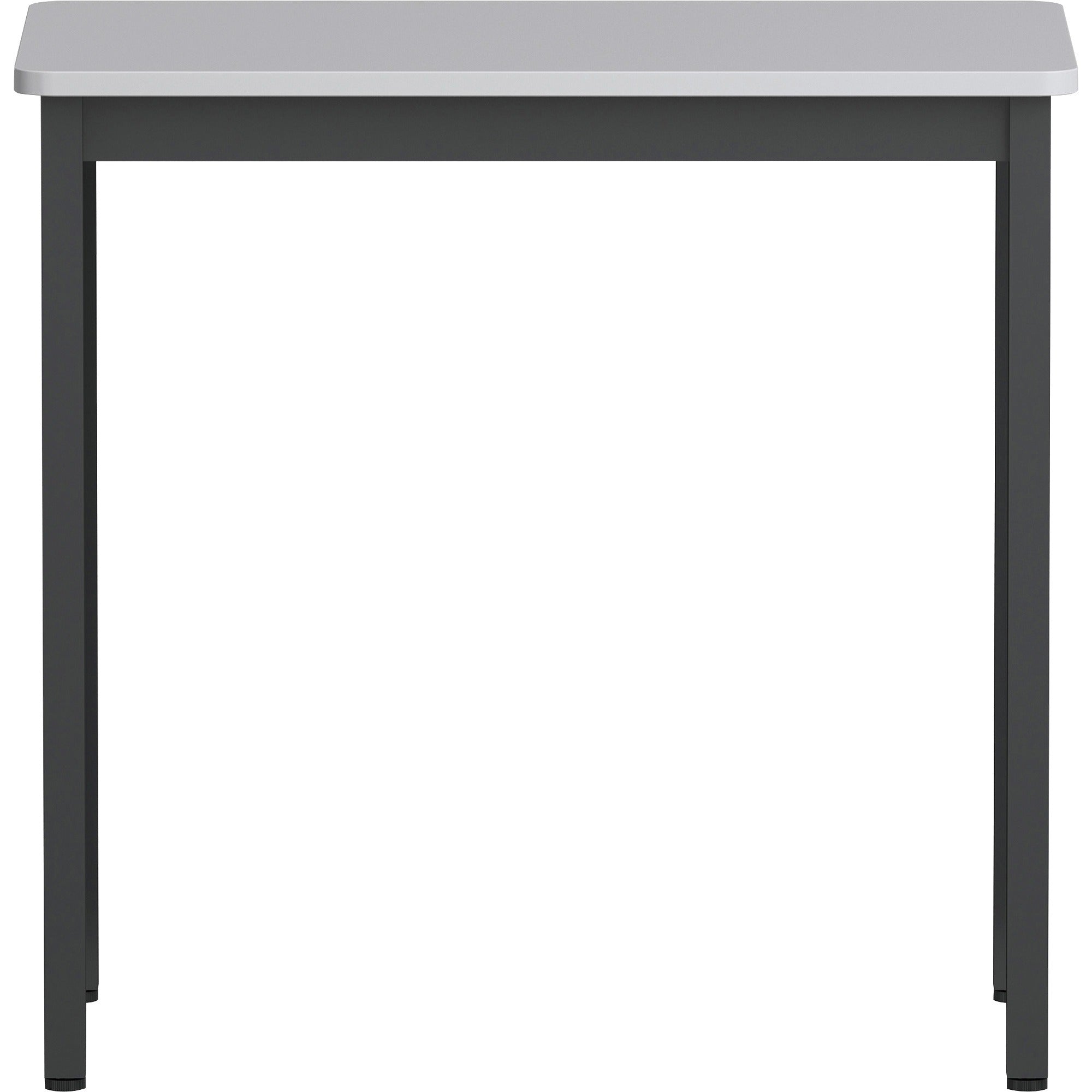 lorell-utility-table-for-table-topgray-rectangle-laminated-top-powder-coated-black-base-500-lb-capacity-x-30-table-top-width-x-1813-table-top-depth-30-height-assembly-required-melamine-top-material-1-each_llr60752 - 2