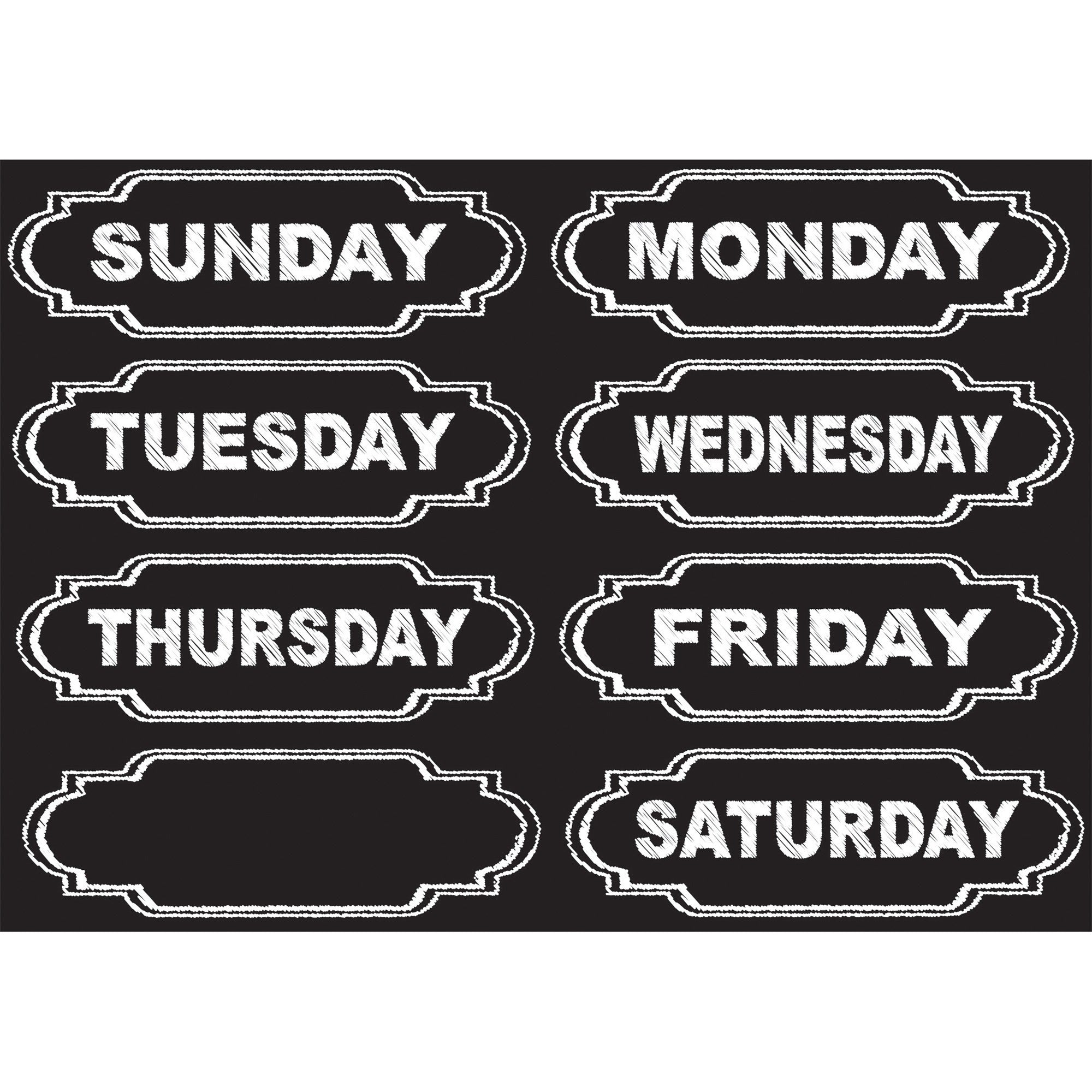 ashley-magnetic-chalkboard-days-of-the-week-8-die-cut-write-on-wipe-off-1-each-multicolor_ash19002 - 1