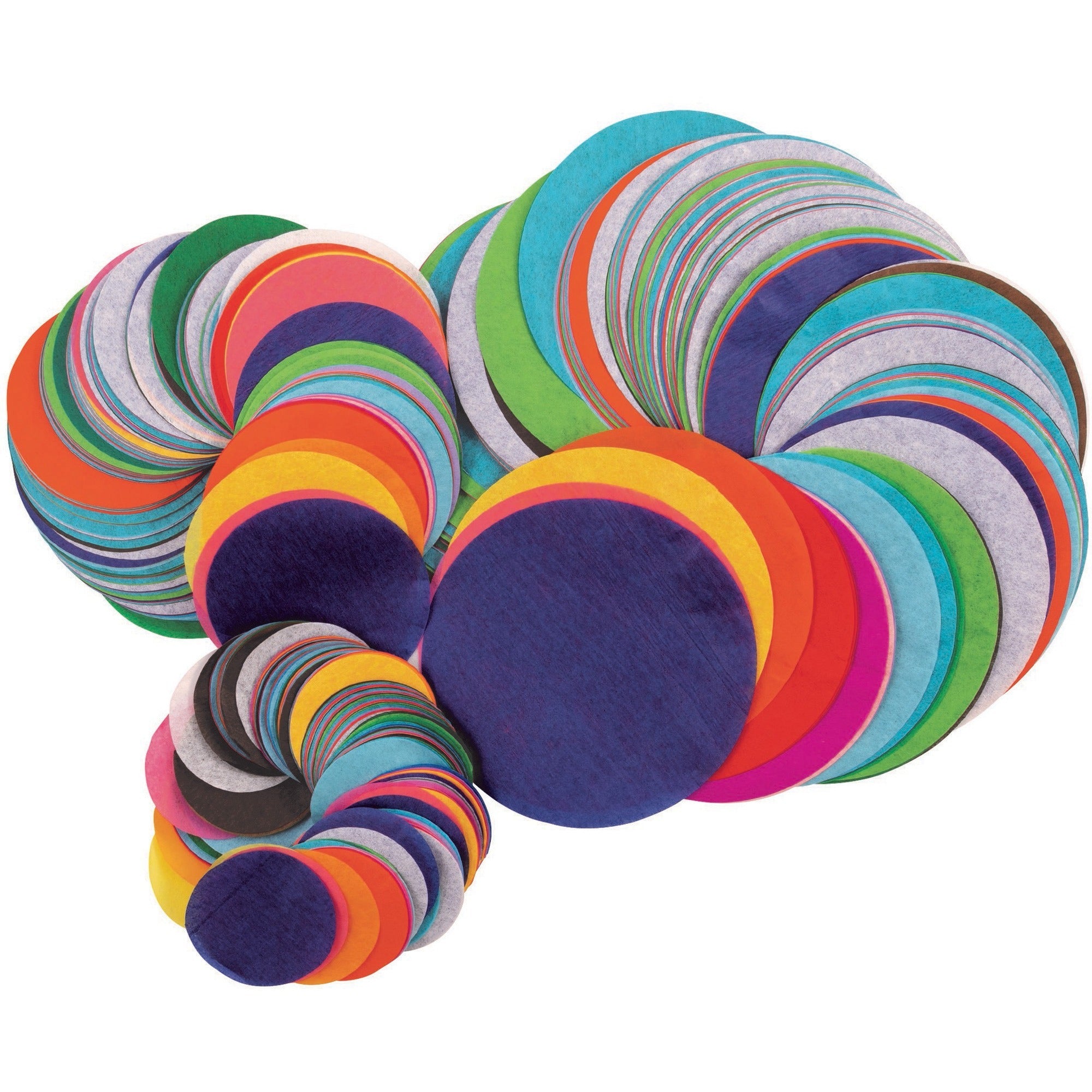 Spectra Art Tissue Deluxe Bleeding Circles - Paint - 2250 Piece(s) x 4"Diameter - 1 Bag - Cerise, National Blue, Chinese Red, Spring Green, Dark Pink, Scarlet, Magenta, Sky Blue, Canary, Orchid, Azure Blue, ... - Tissue, Paper - 1