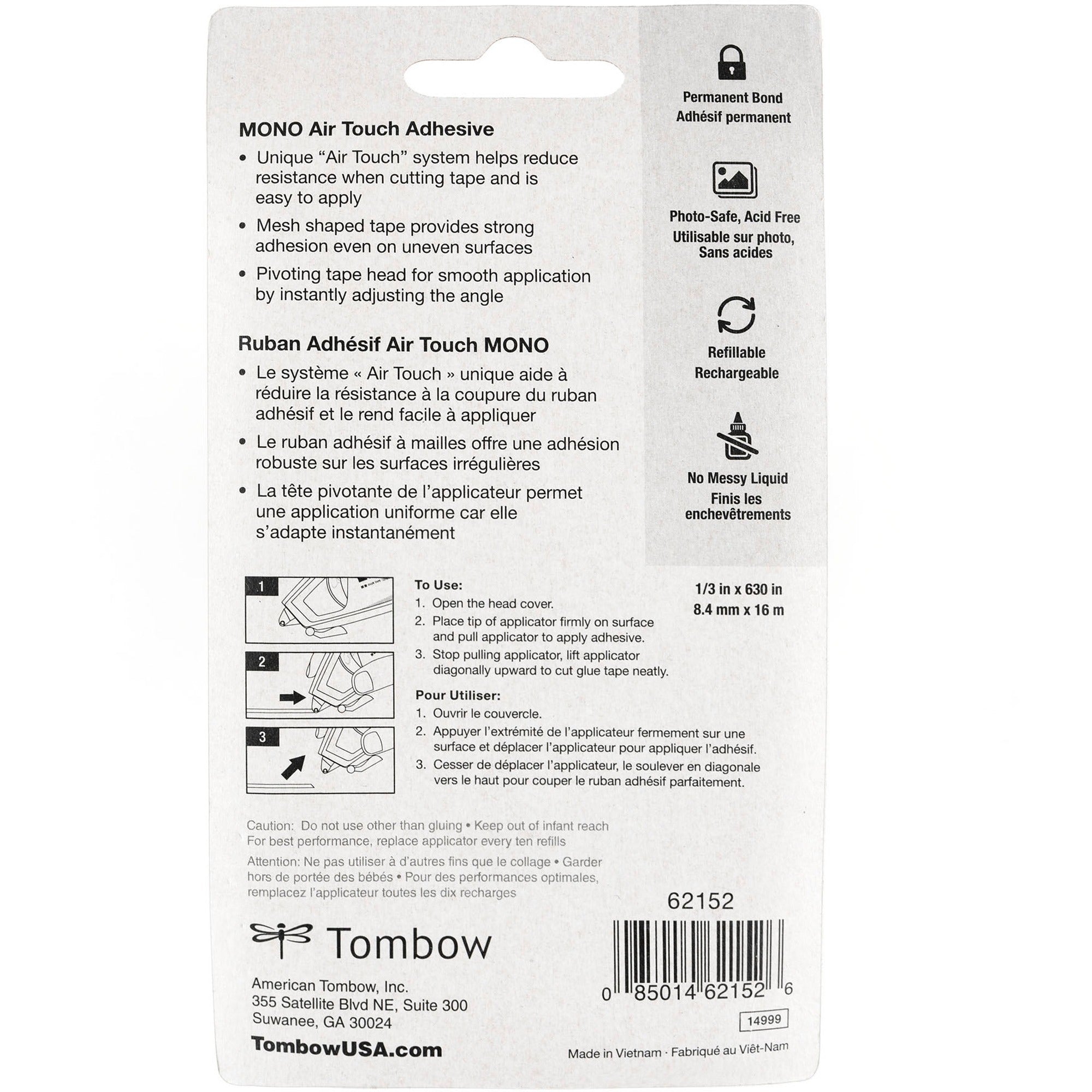tombow-mono-air-touch-power-net-tape-dispenser-1750-yd-length-x-033-width-dispenser-included-1-each_tom62152 - 2