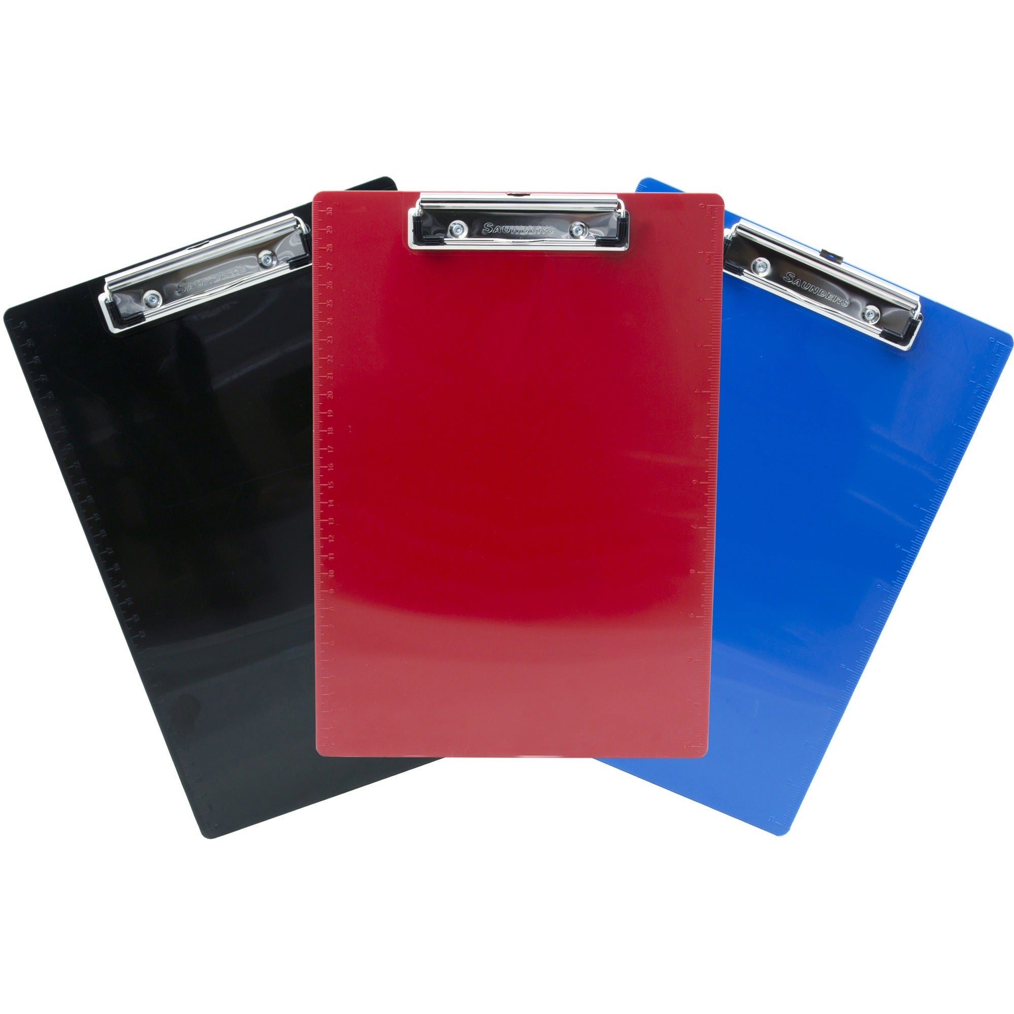 saunders-recycled-plastic-clipboard-050-clip-capacity-8-1-2-x-11-plastic-multi-3-pack_sau22601 - 1