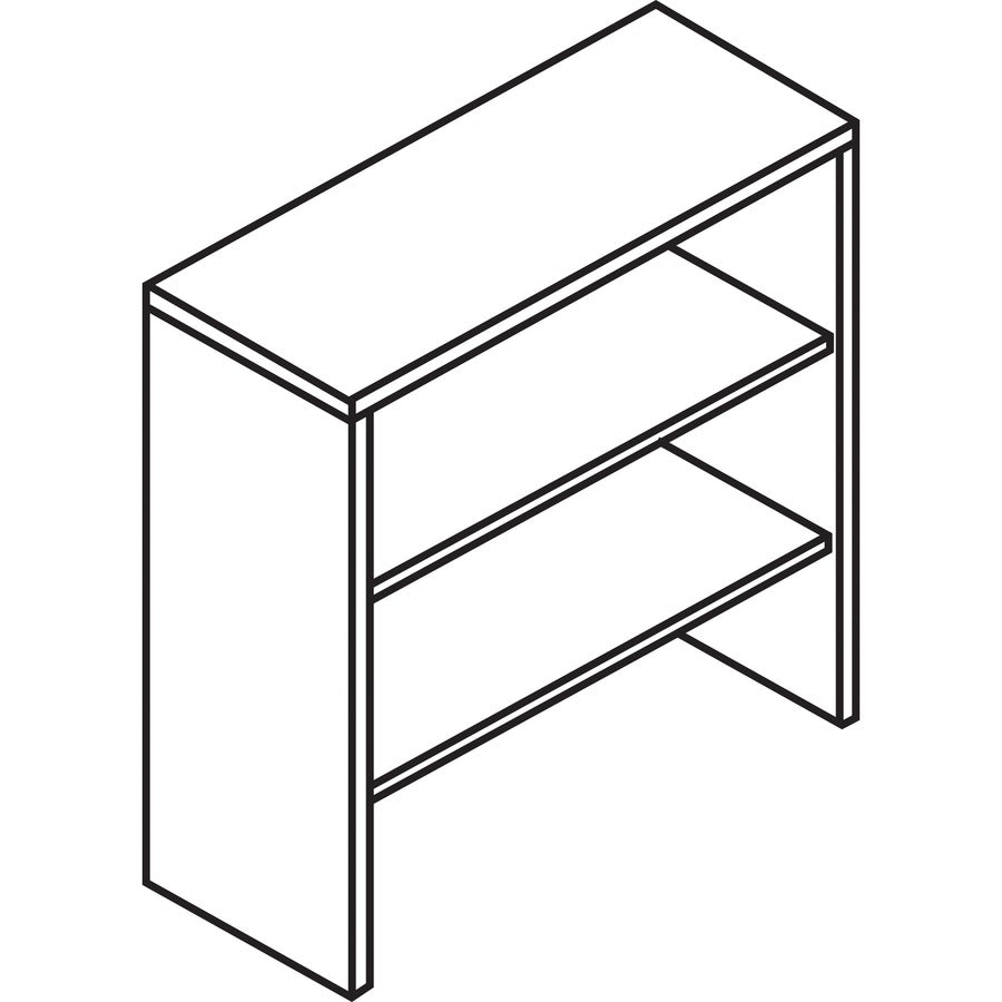 hon-10500-bookcase-36-x-146371-2-shelves-material-laminate-finish-sterling-ash-leveling-glide-adjustable-shelf-cable-management_hon105292ls1 - 2