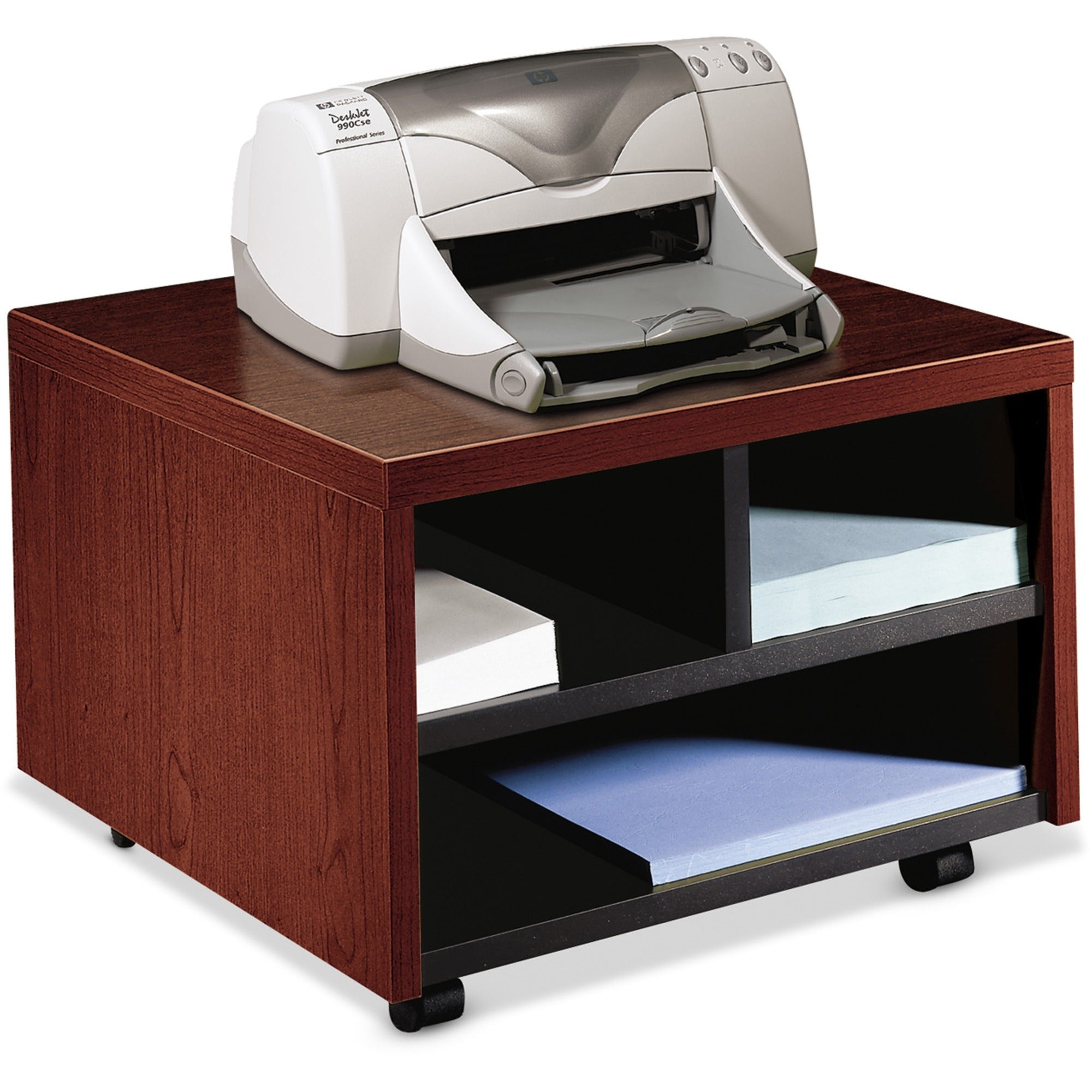 HON H105679 Printer Cart - Metal - 20" Width x 21.5" Depth x 14.1" Height - Mahogany -