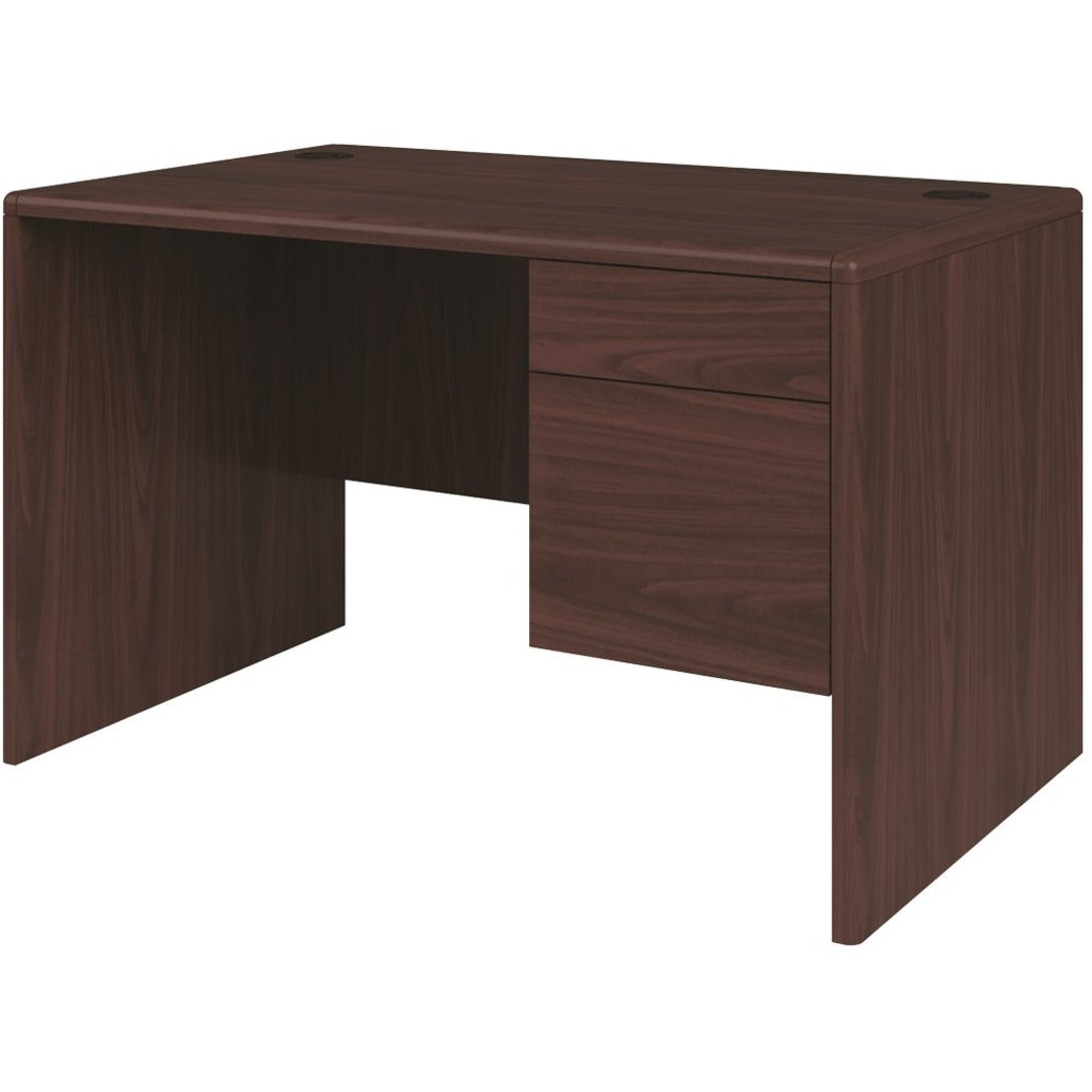 HON 10700 H107885R Desk - 48" x 30"29.5" - 2 x Box, File Drawer(s)Right Side - Waterfall Edge - Finish: Mahogany -
