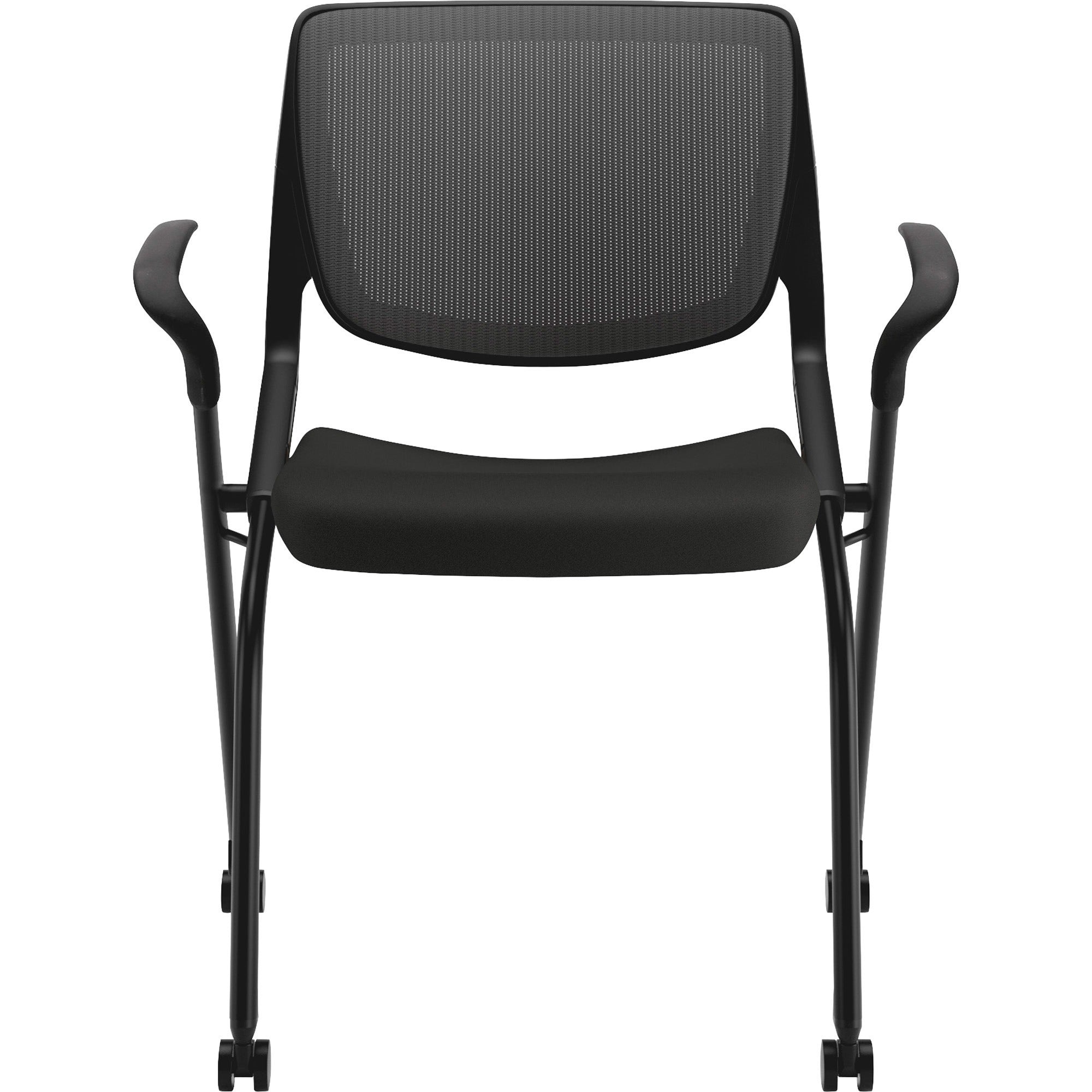 HON Motivate Chair - Black Fabric Seat - Black Back - Textured Black Reinforced Resin Frame - Black - Armrest -