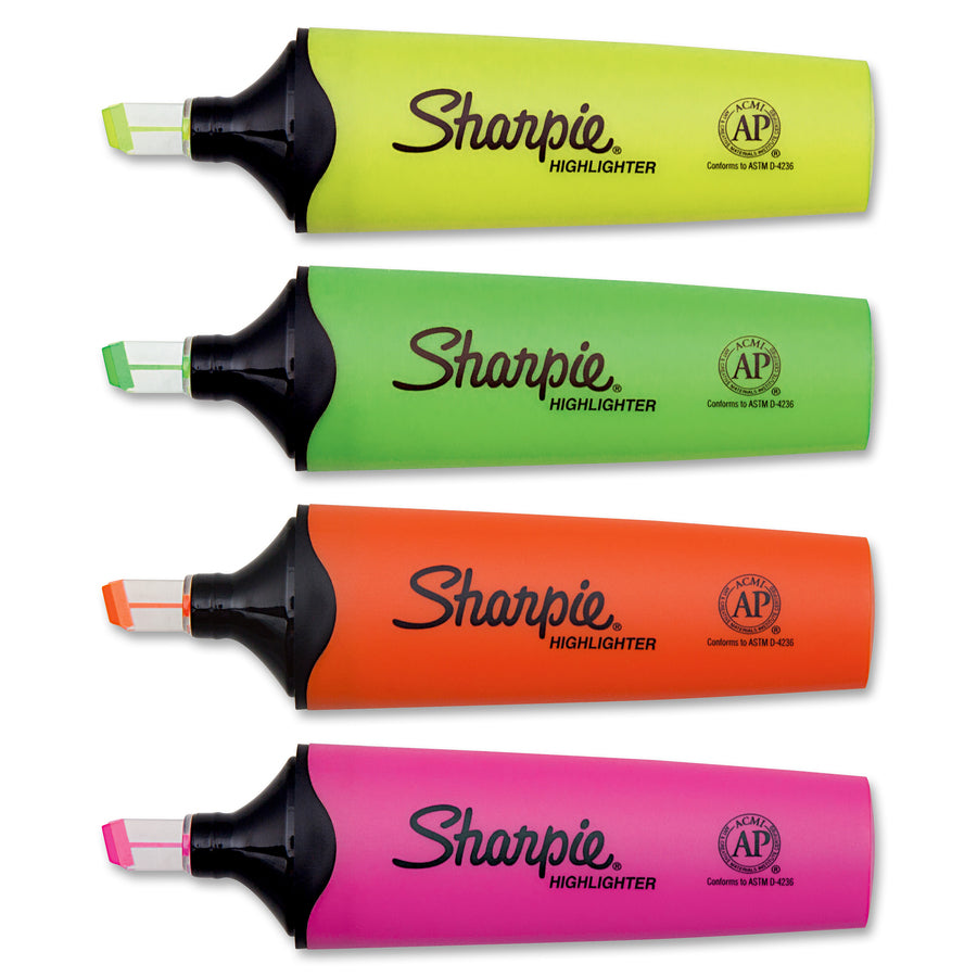 sharpie-clear-view-highlighter-pack-chisel-marker-point-style-assorted-4-pack_san2128216 - 2