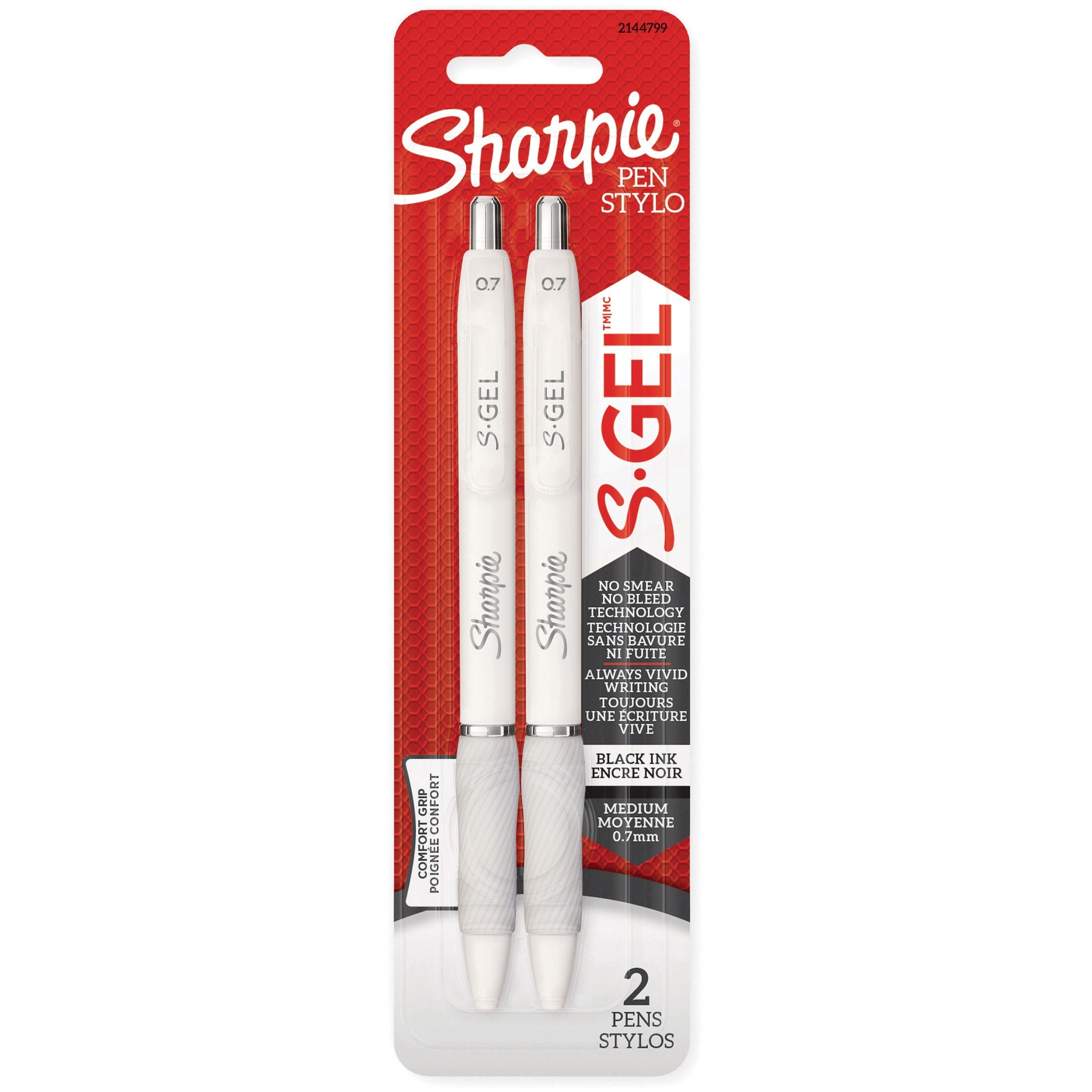 sharpie-s-gel-pen-medium-pen-point-07-mm-pen-point-size-retractable-black-white-barrel-2-pack_san2144799 - 1
