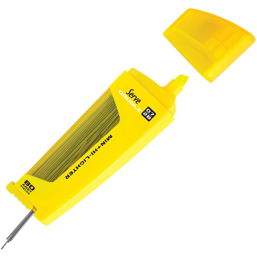 serve-double-leads-&-highlighter-07-mm-lead-size-yellow-ink-black-lead-1-each_srvfms0710 - 2
