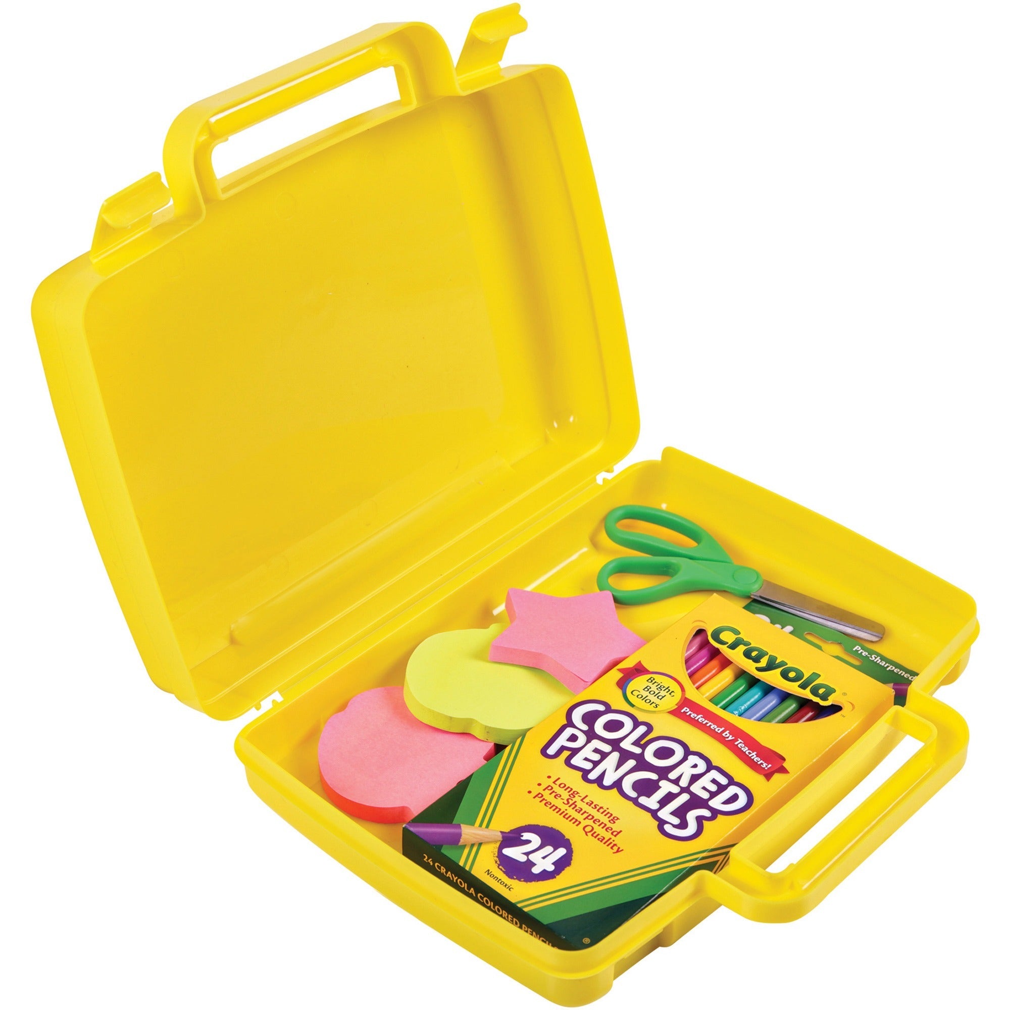 deflecto-antimicrobial-storage-case-yellow-external-dimensions-86-width-x-102-depth-x-27-height-snap-tight-closure-plastic-yellow-for-photo-art-craft-supplies_def39506yel - 1