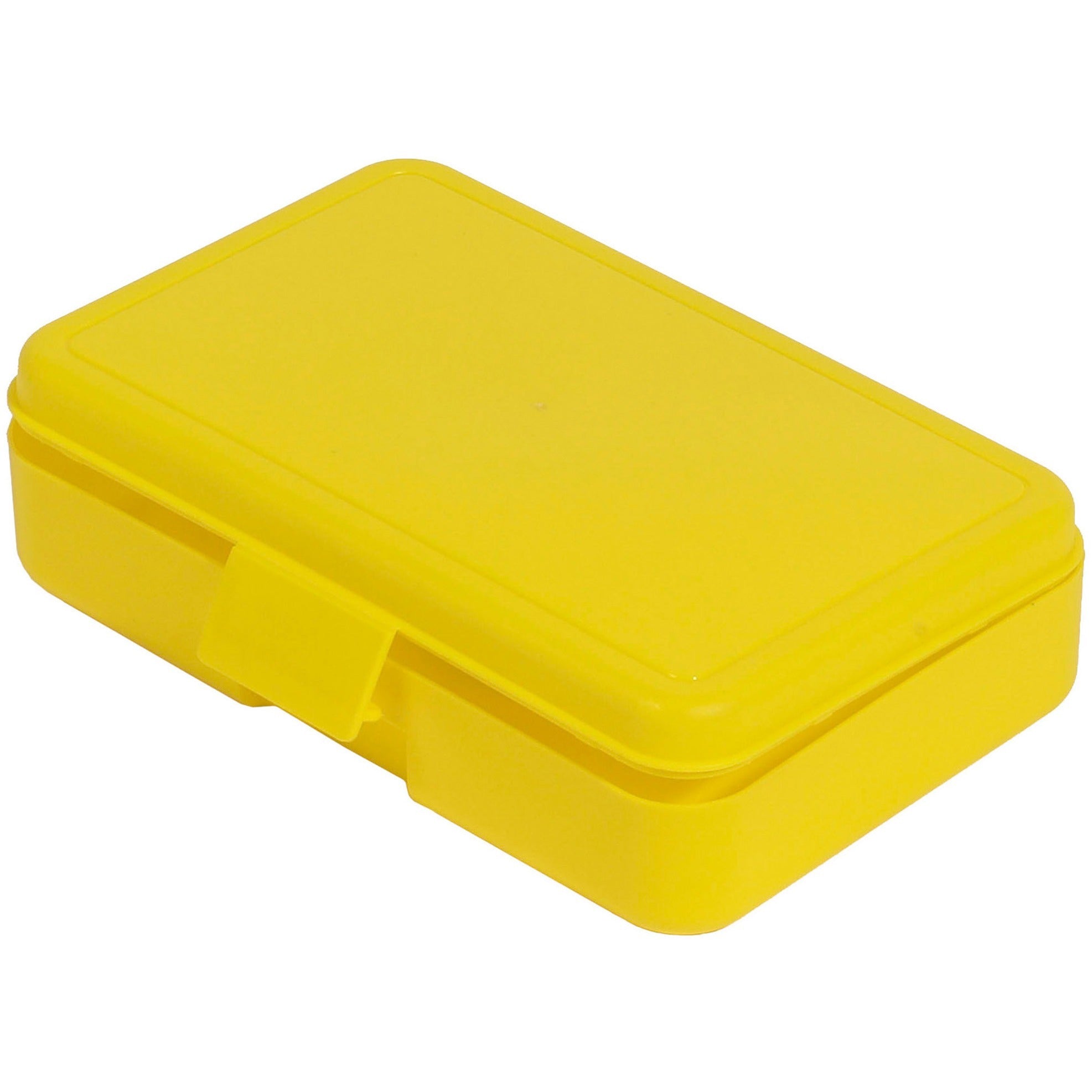 deflecto-antimicrobial-pencil-box-yellow-external-dimensions-54-width-x-8-depth-x-2-height-snap-closure-plastic-yellow-for-pencil-marker-supplies_def39504yel - 2